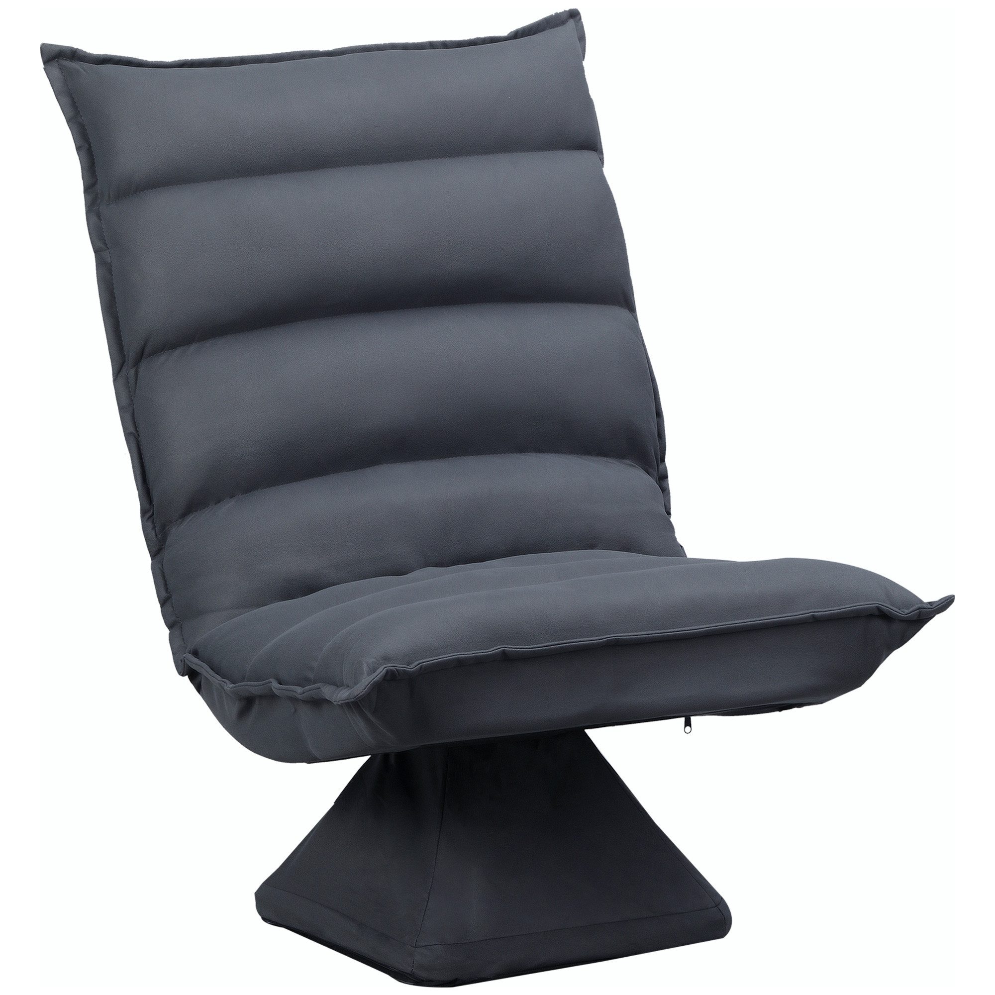 HOMCOM Relaxsessel Bodenstuhl 360° drehbar Bodensessel verstellbare Rückenlehne (Bodensofa, 1-St., Sessel), für Wohnzimmer, Dunkelgrau – Bild 2 von 5