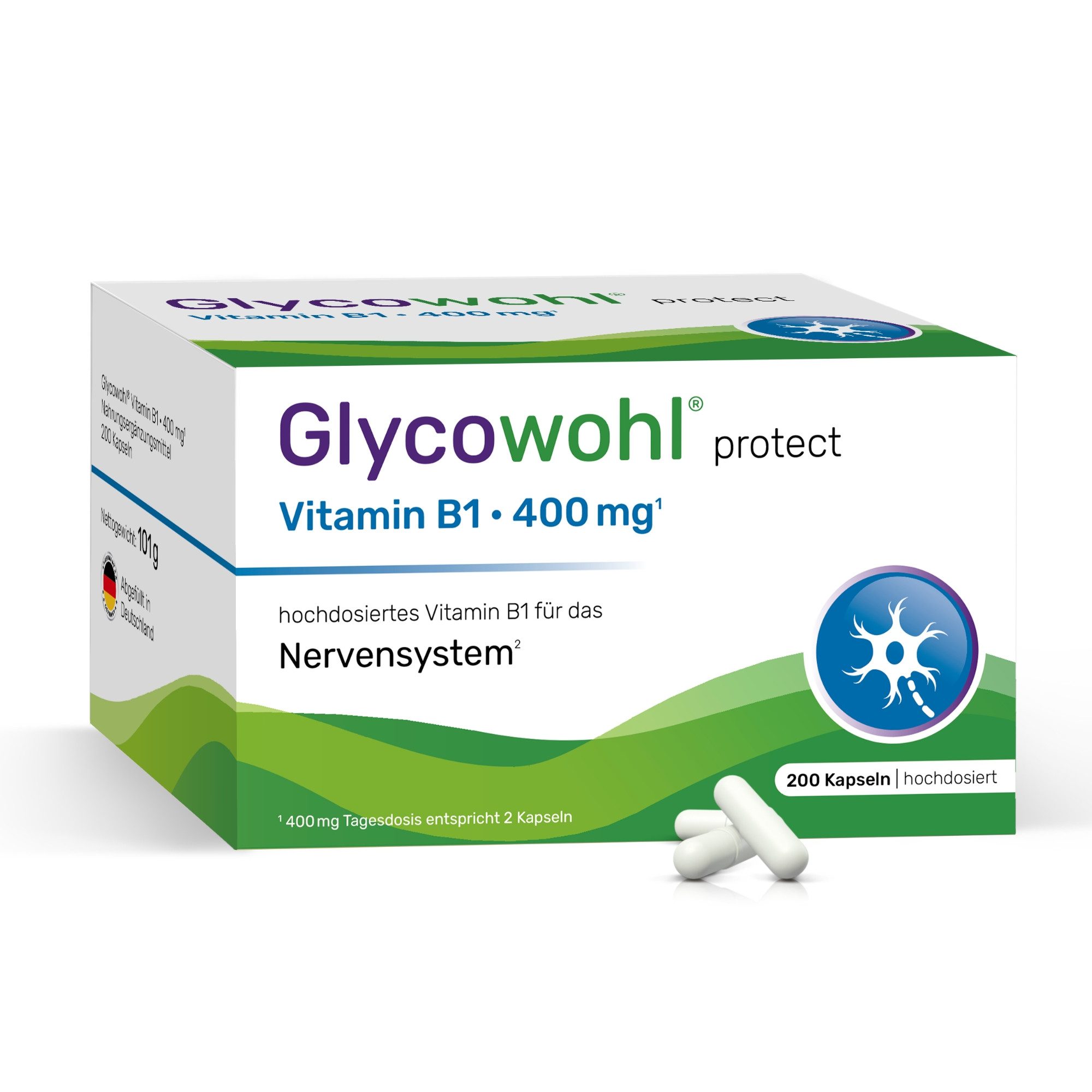 Glycowohl® Vitamin B1 Thiamin 400 mg hochdosiert Kapseln, 101.0 g 0.0 ml