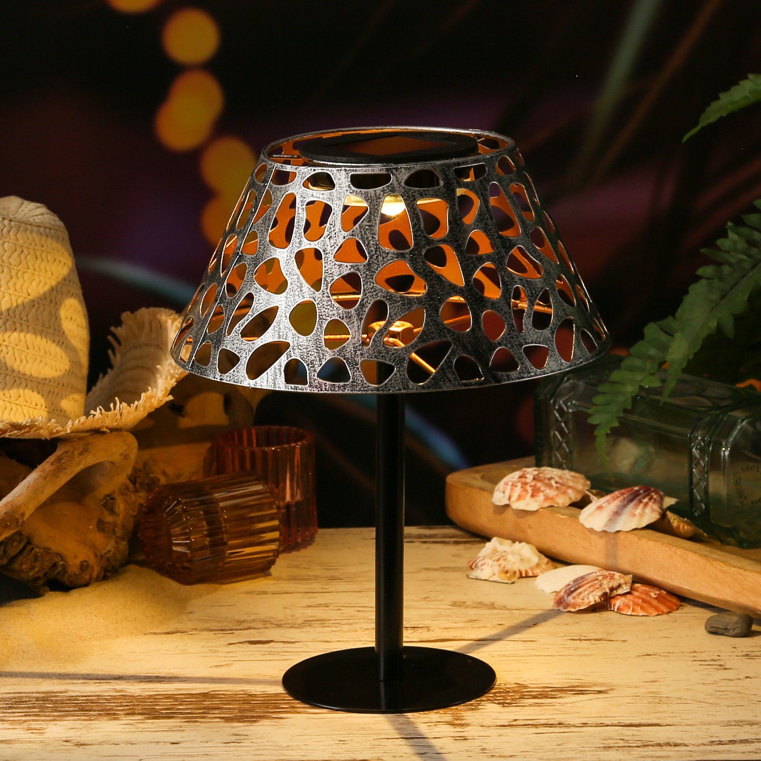 MARELIDA LED AußenTischleuchte LED Solar Tischleuchte Tischlampe mit