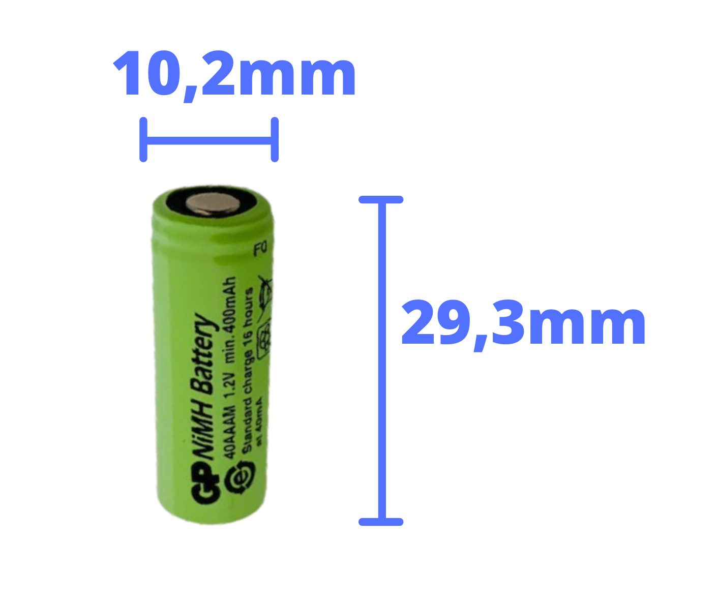Akku Akku 1,2V Batteries 2/3 GP 400mAh GP40AAAM / GP AAA
