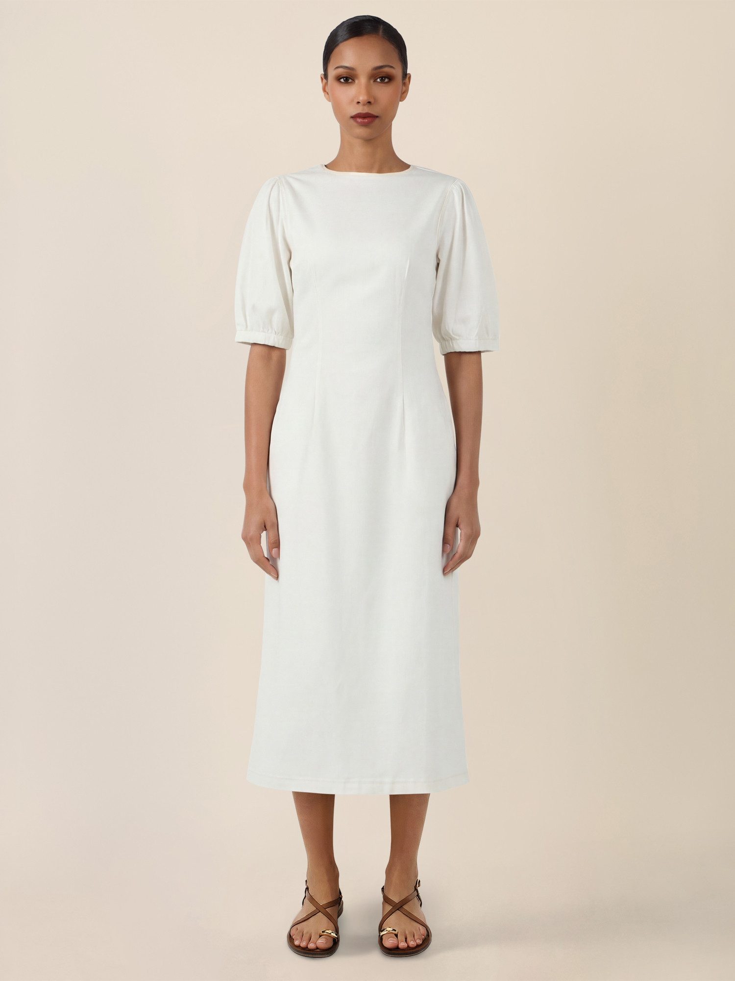 Apart Jerseykleid mit Puffärmeln