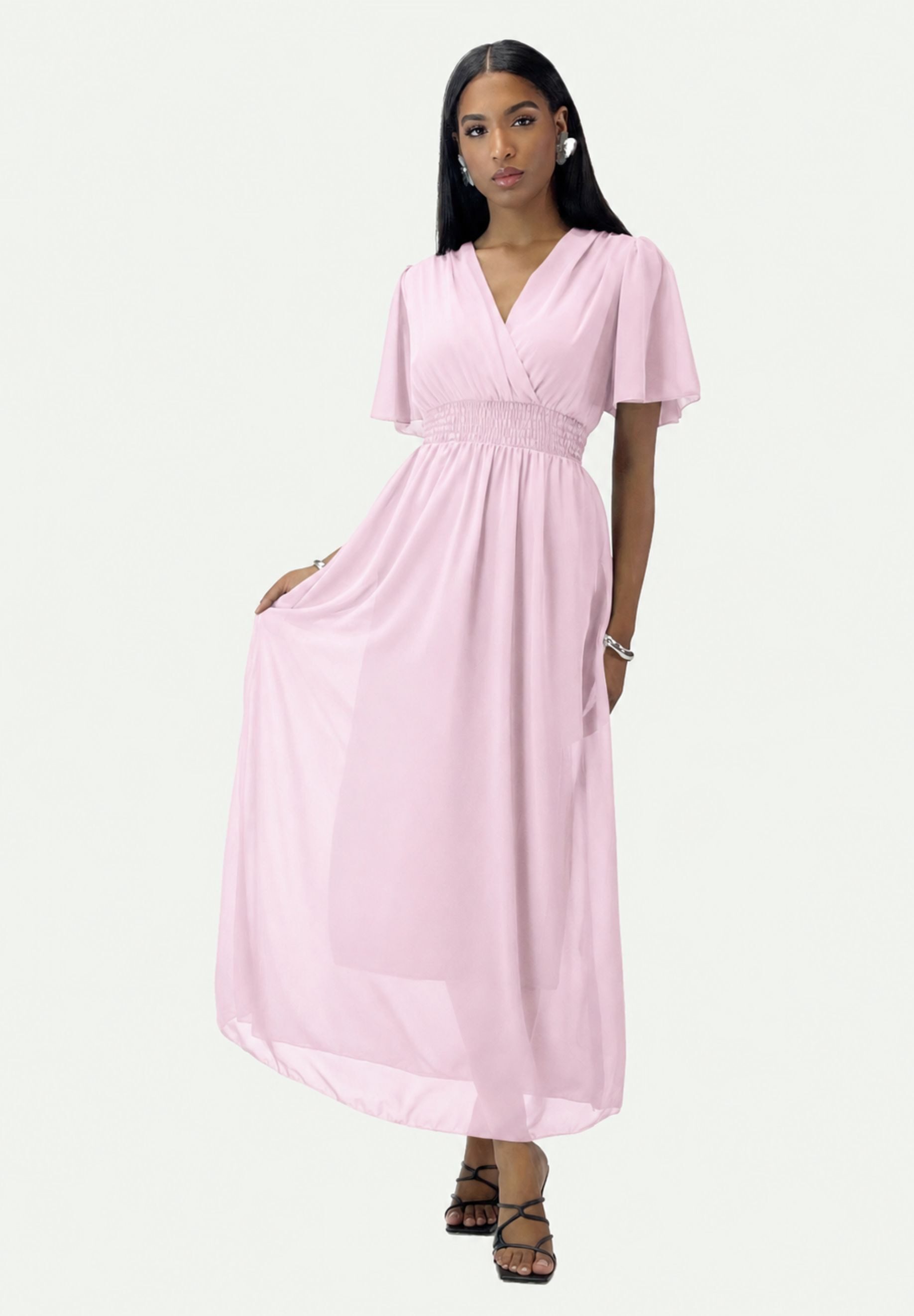 Elara Maxikleid Sommer-Maxikleid mit V-Ausschnitt (1-tlg)