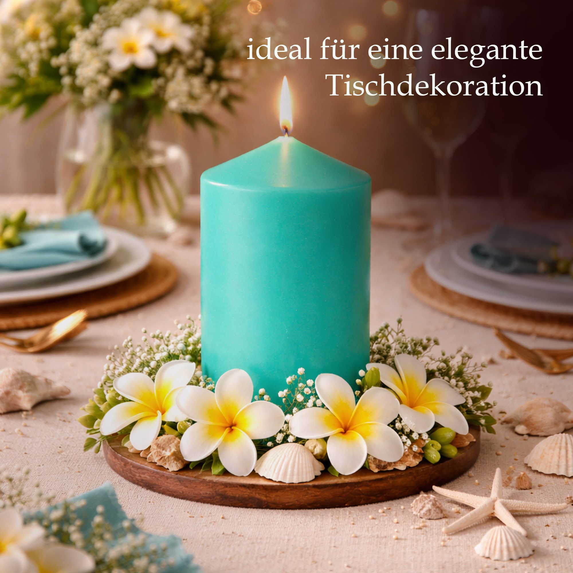 HS Candle Stumpenkerze Ø6cm x 10cm (1-tlg), Wachskerzen, Made in EU, 25h Brenndauer, Baumwolldocht