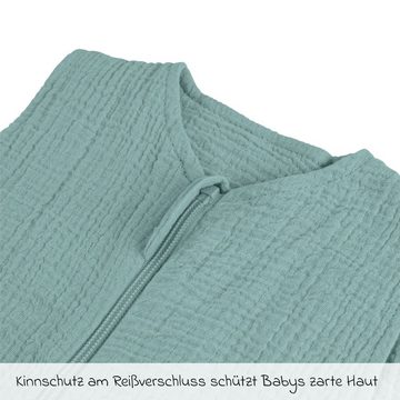 LaLoona Schlafsack Mint, leichter Baby Sommer Schlafsack ohne Ärmel Gr. 70 cm - Baumwolle