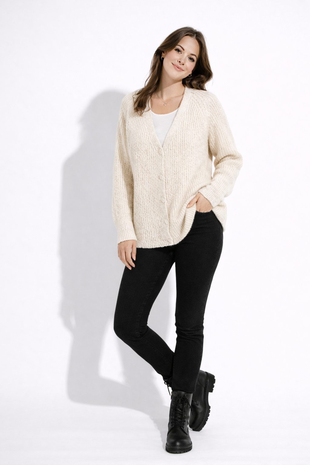 ITALY VIBES Strickjacke - Cardigan - gestrickte Jacke für Damen ONE SIZE / passend für Größe S - XXL