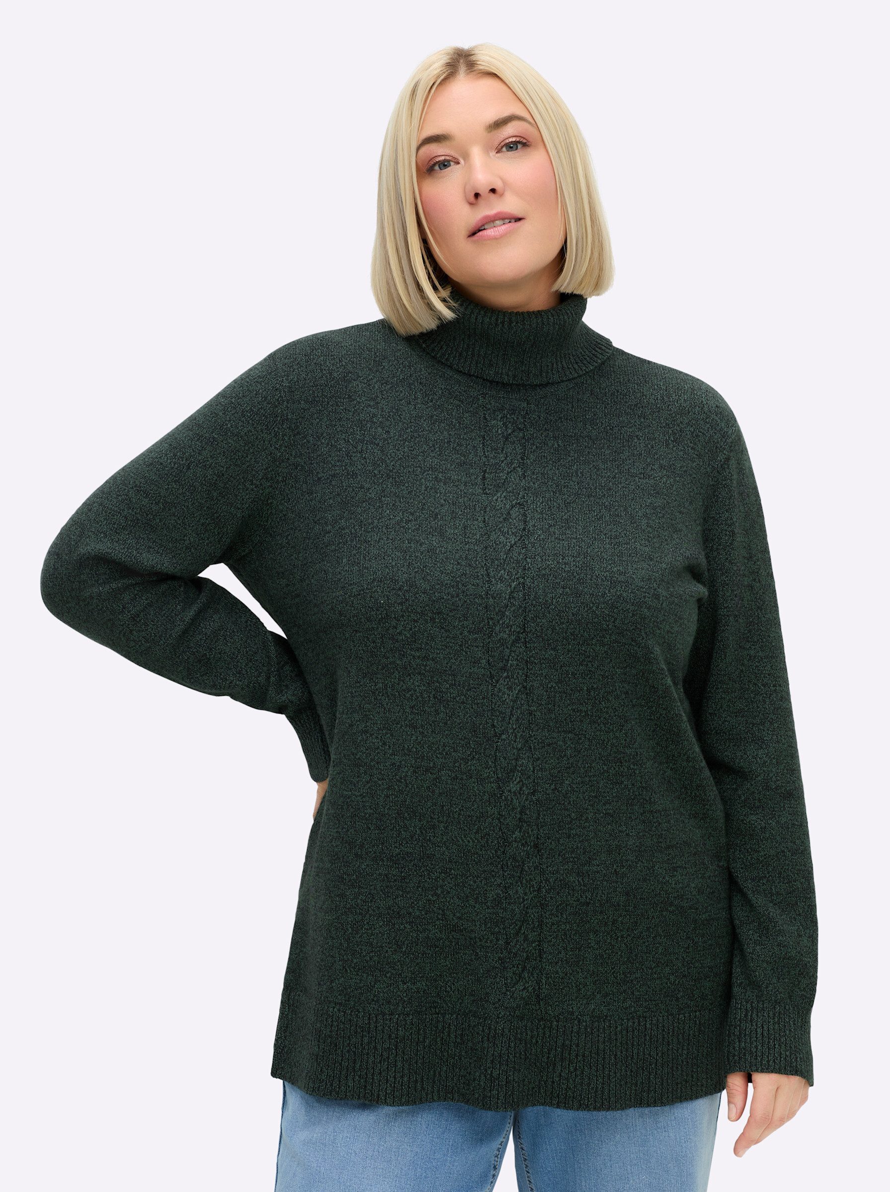 Sheego Strickpullover Rollkragenpullover . günstig online kaufen