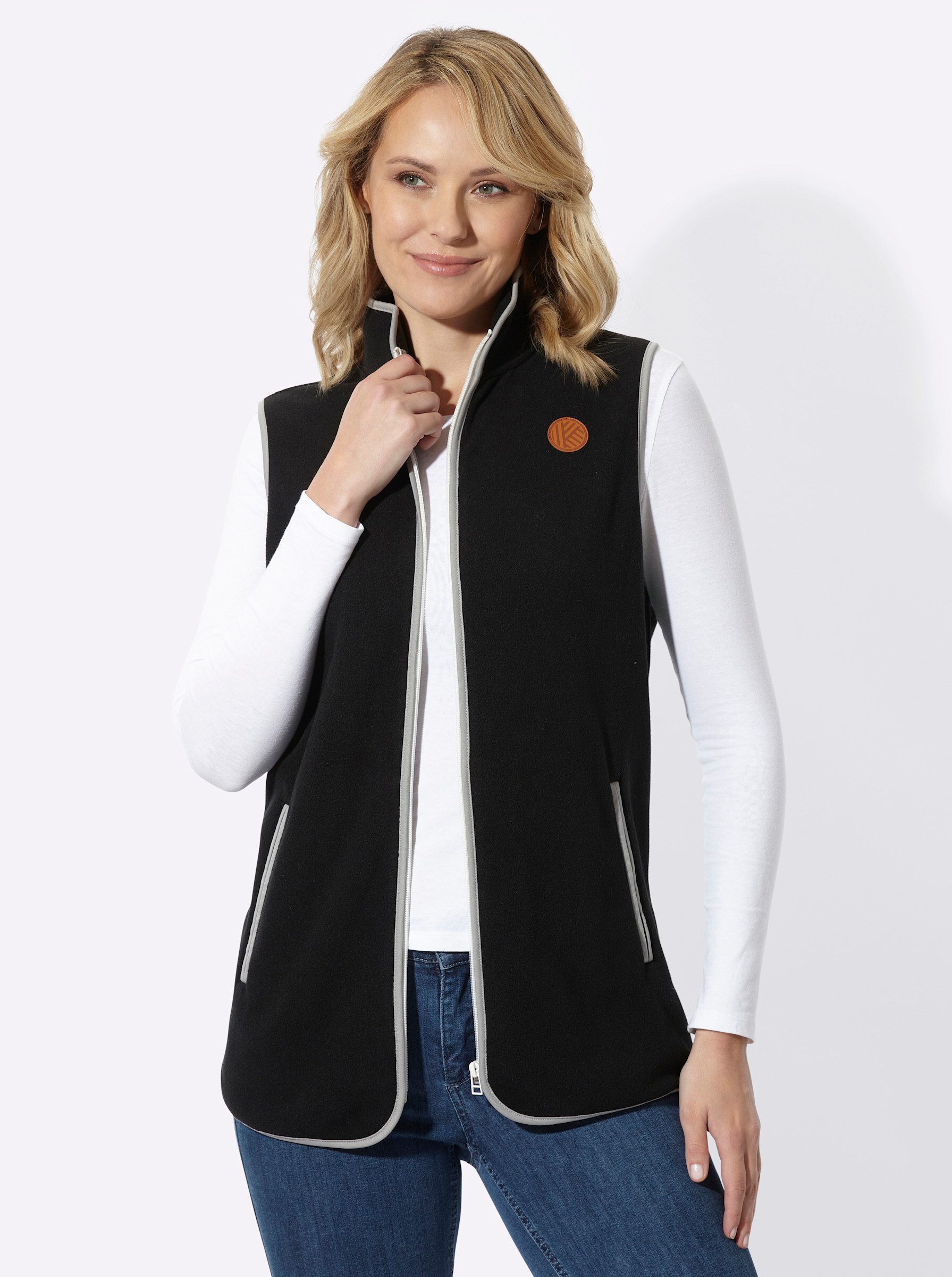 Sieh an! Fleeceweste Fleece-Weste Länge ca. 74 cm