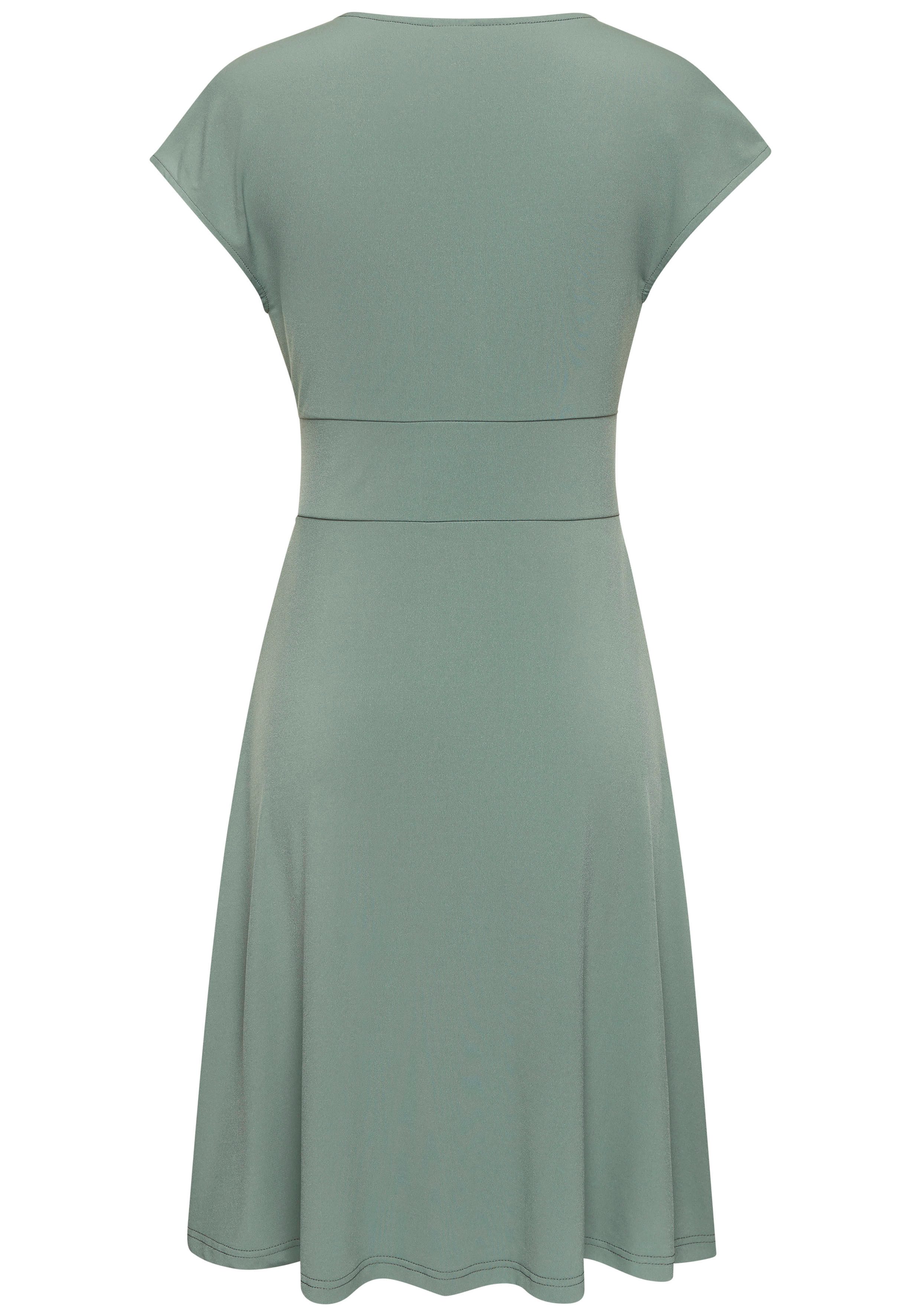 LASCANA Jerseykleid aus bügelfreier Ware elegantes Sommerkleid aus Jersey, Strandkleid, taillenbetontes Kleid