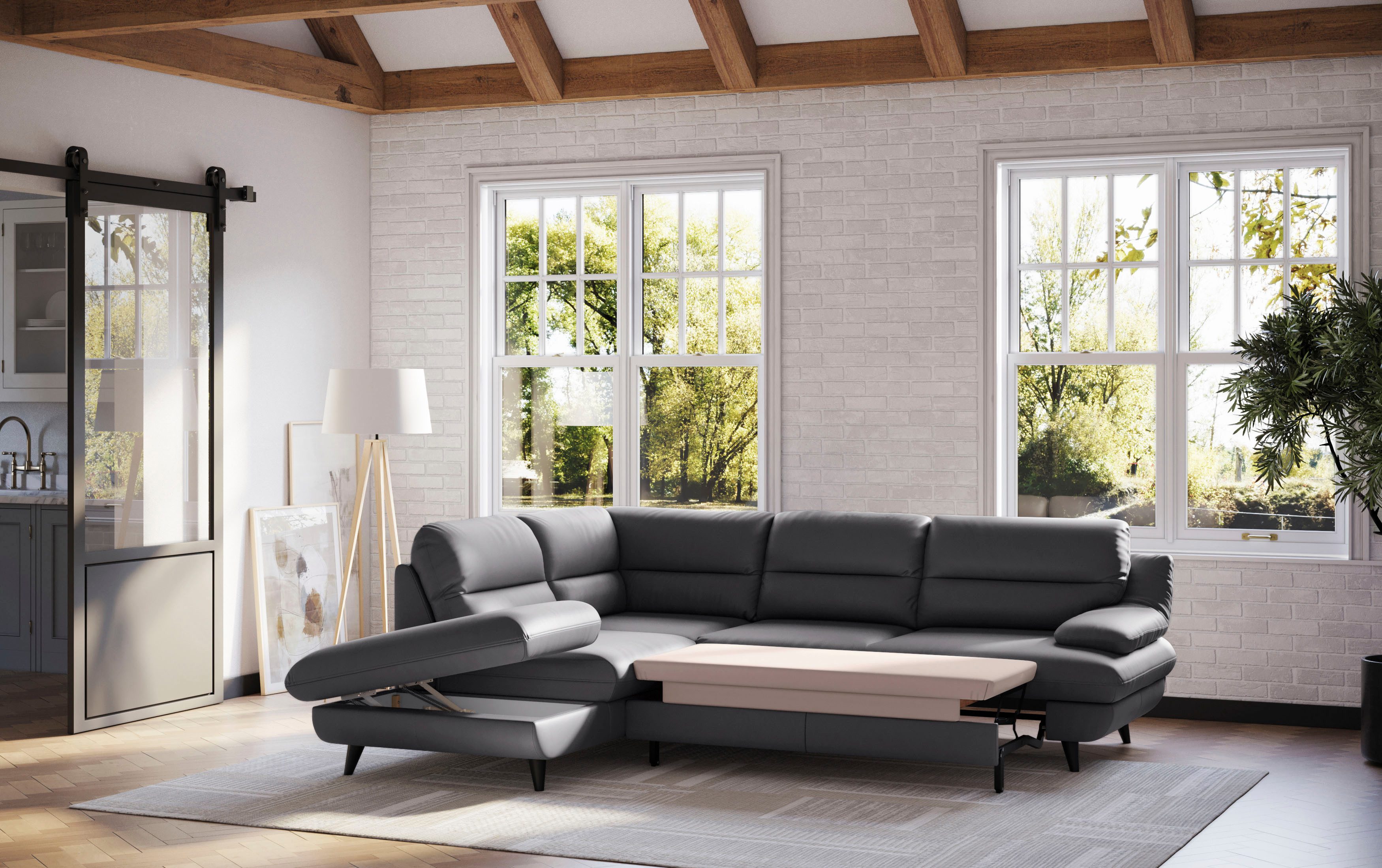 COTTA Ecksofa, optional Bettfunktion & Bettkasten