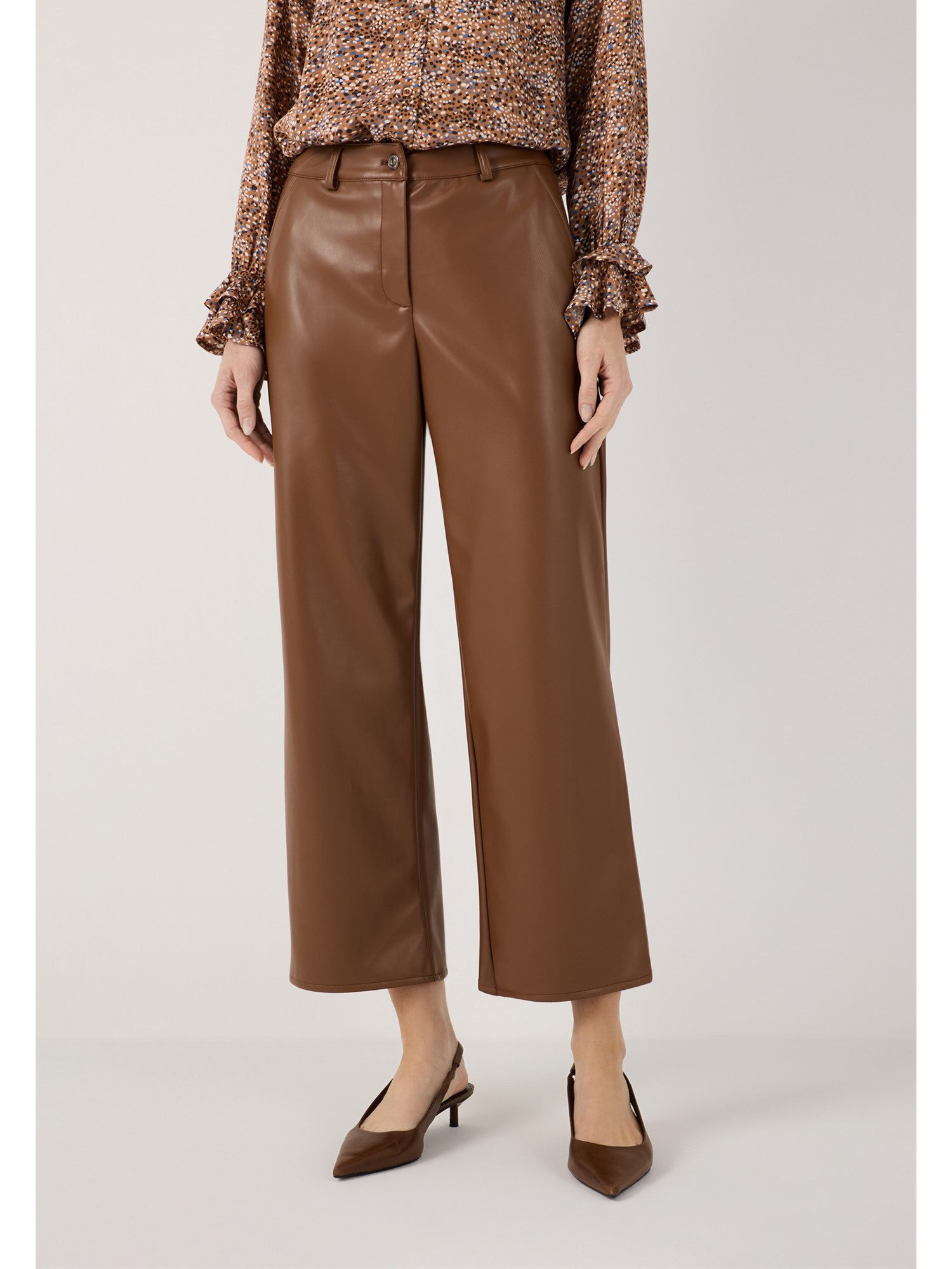 MORE&MORE Culotte moderne, verkürzte Culotte, Lederimitat