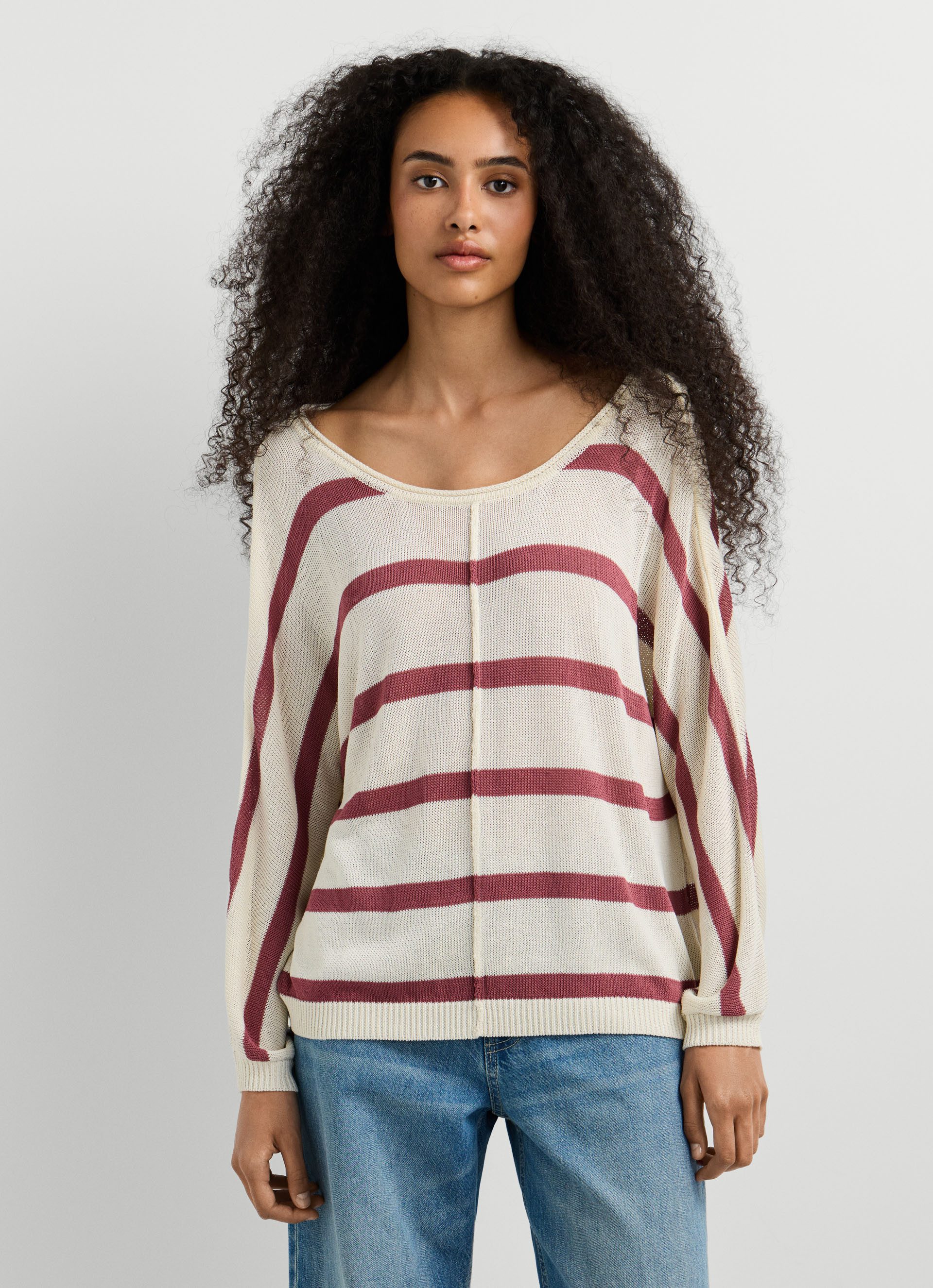 Pepe Jeans Strickpullover ALBERTA im Streifen-Design, locker geschnitten