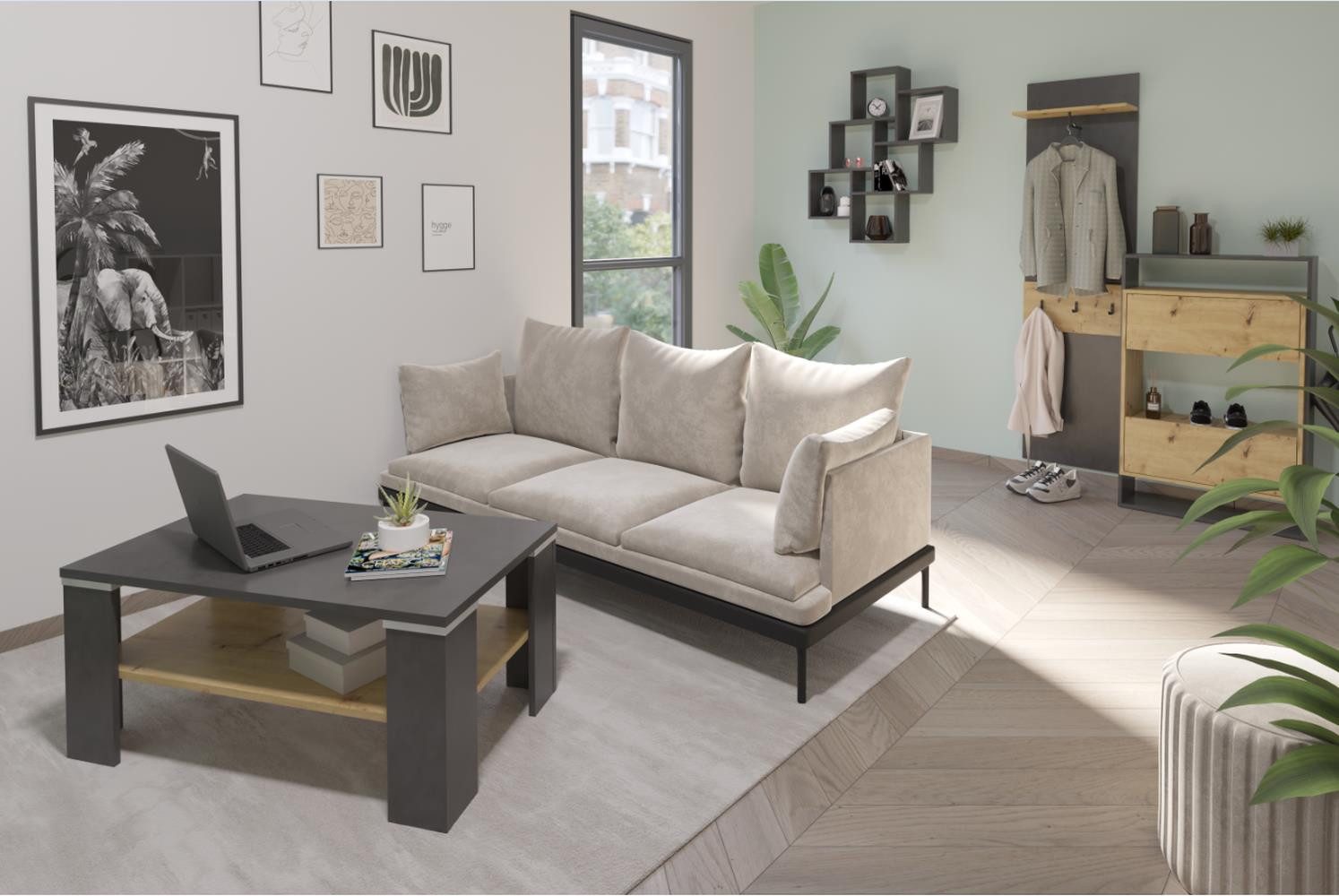 PREISBRECHER Wandregal LAURIO 2, in Matera - 81,2x94,3x15,7cm (BxHxT)