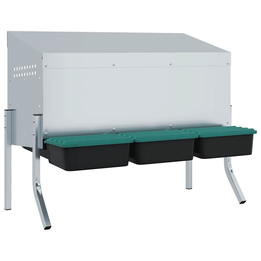 vidaXL Hühnerstall 835 x 50 x 6368 cm Hühner-Nistkasten 3 Fächer mit Beinen Verzinkter St