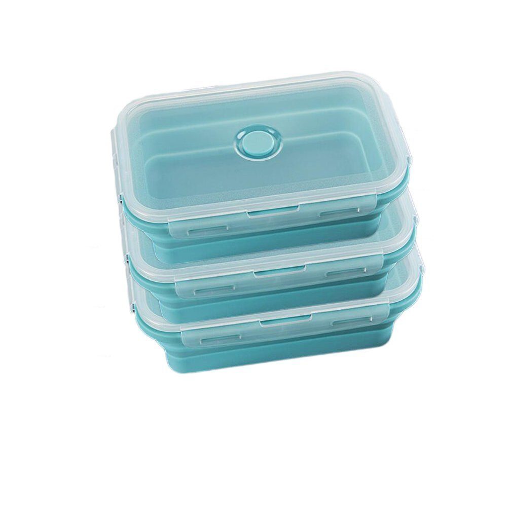 Zusammenlegbarer TUABUR Lebensmittel, 3er-Set, Lunchbox für Silikonbehälter (3-tlg)