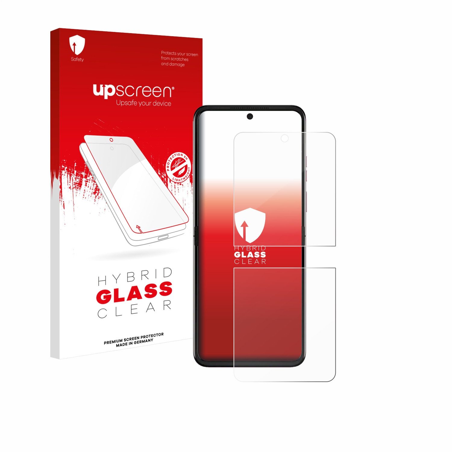 upscreen Displayschutzglas Folie für Motorola Razr 2025, Schutzfolie Glas Panzer Display Schutz klar