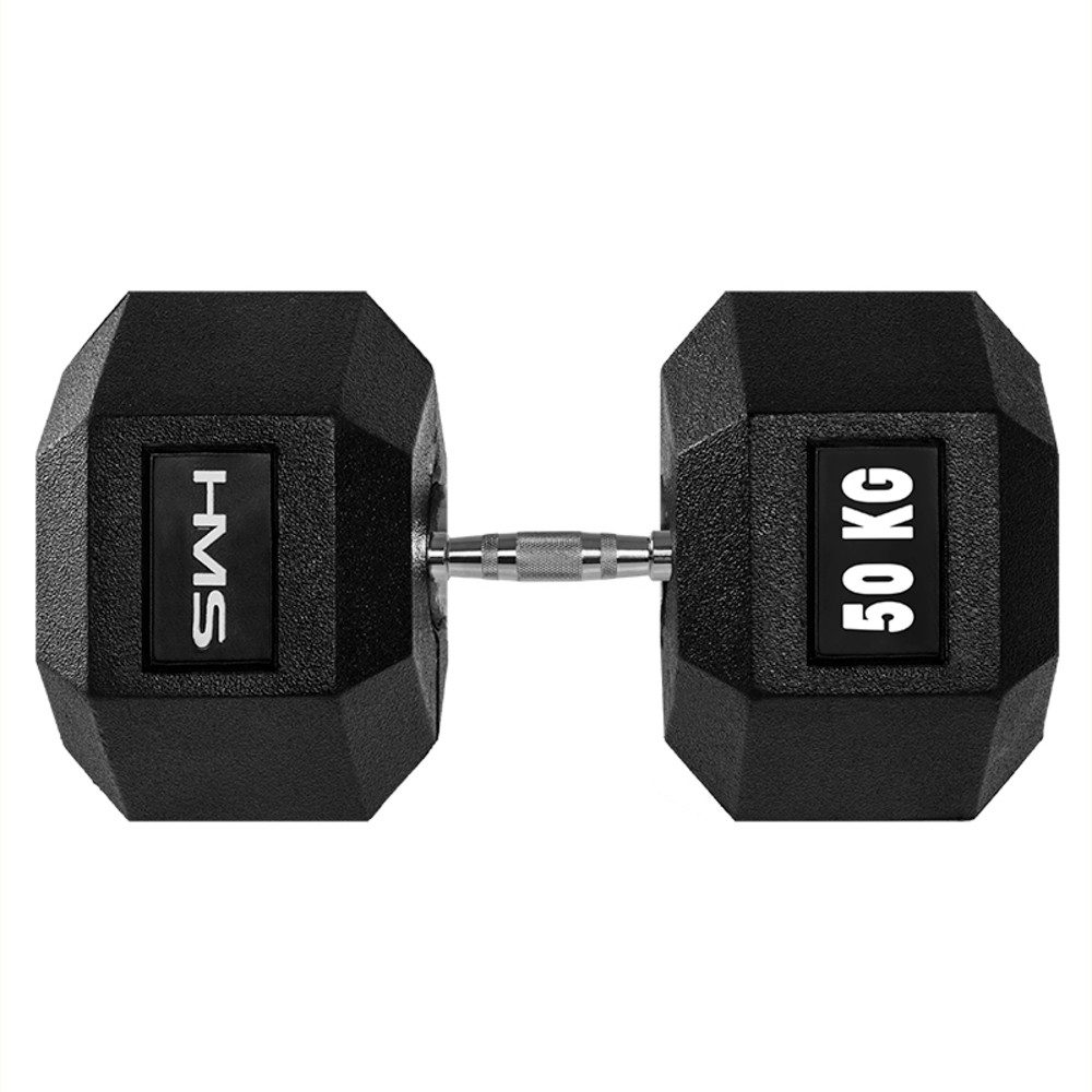 HMS Kurzhantel Hantel 50 kg Fitnesshantel, (Homegym), Ergonomischer Griff sorgt für festen Halt und Kontrolle
