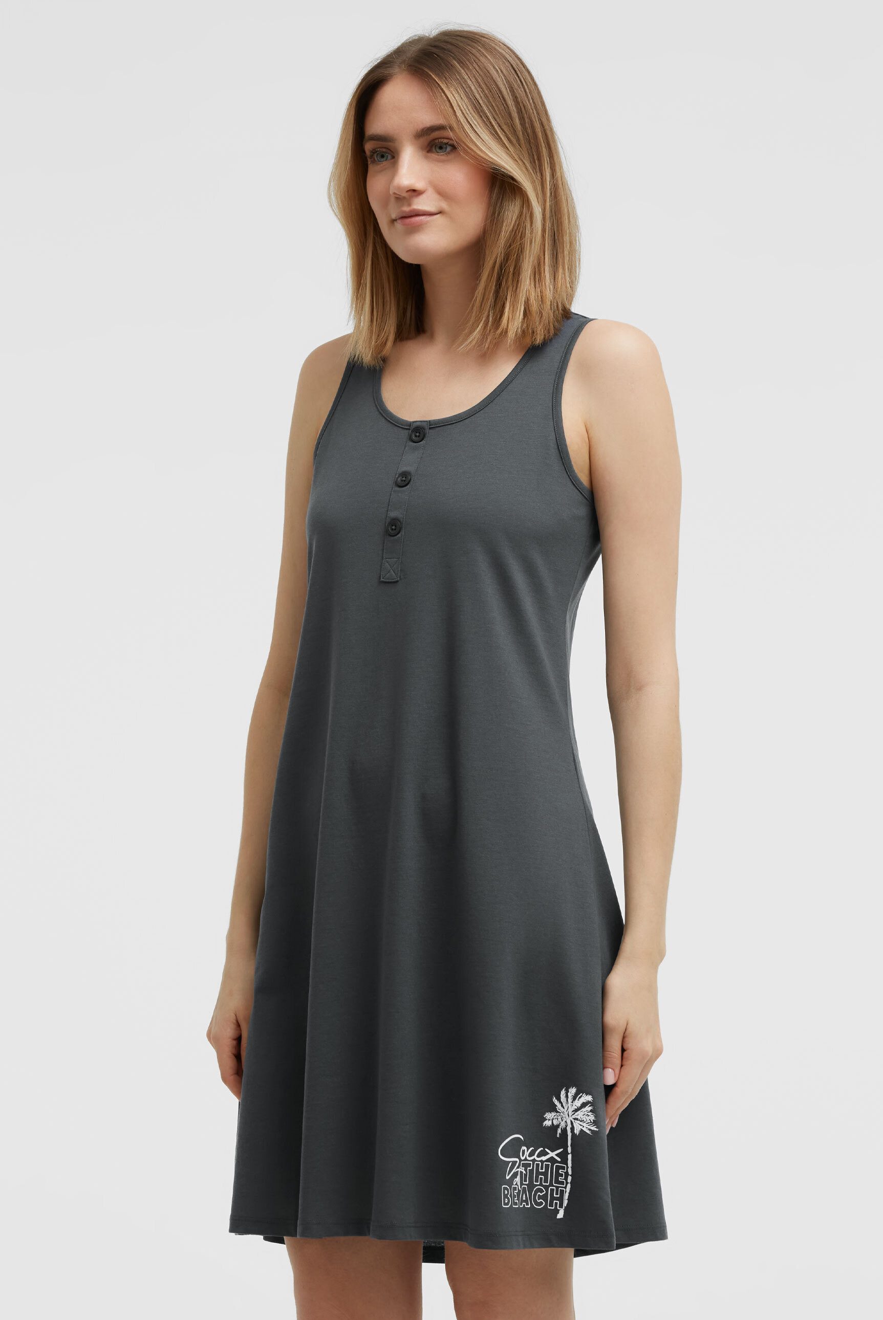 SOCCX Trägerkleid mit abgerundetem Saum
