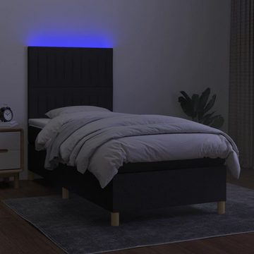 vidaXL Bett Boxspringbett mit Matratze & LED Schwarz 80x200 cm Stoff