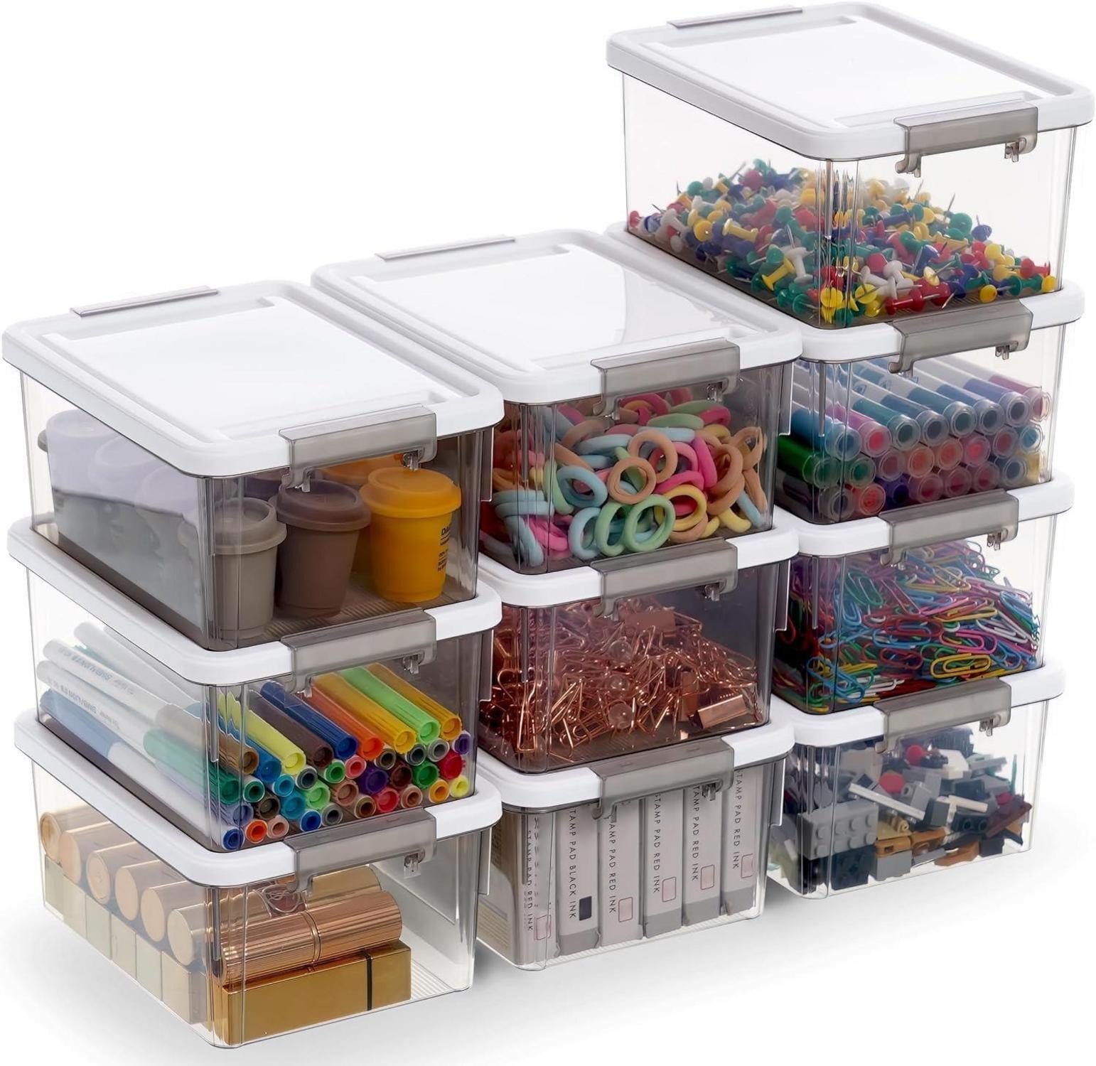 Küchenorganizer-Set 10er-Set Stapelbare 1.25L Aufbewahrungsboxen mit Deckel Transparente