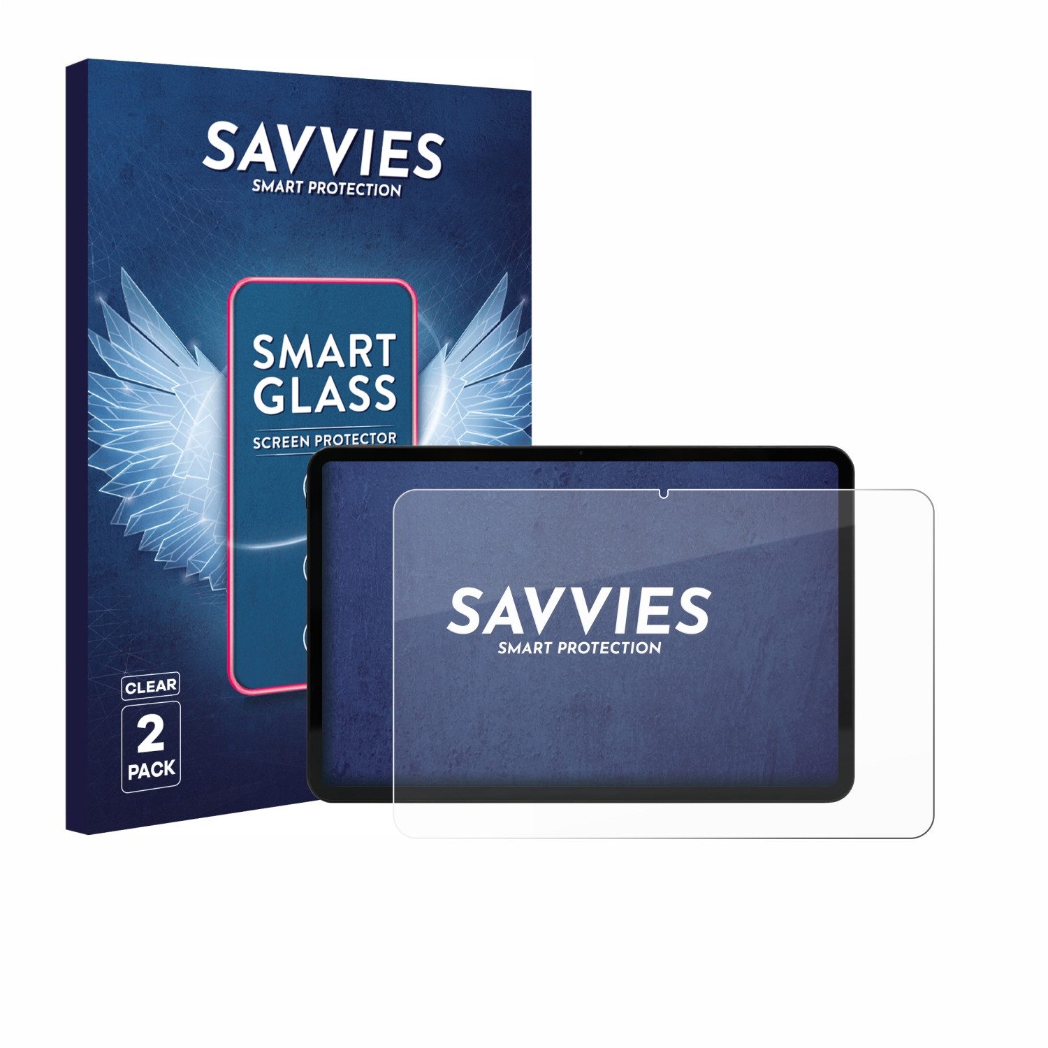 Savvies Displayschutzglas Schutzglas Panzer für Volla Tablet 12.3", 2 Stück, Schutzfolie Display Schutz Glas Folie klar