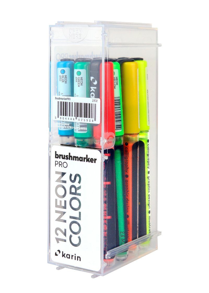 karin Pinselstift Brushmarker PRO Set, 12 Farben