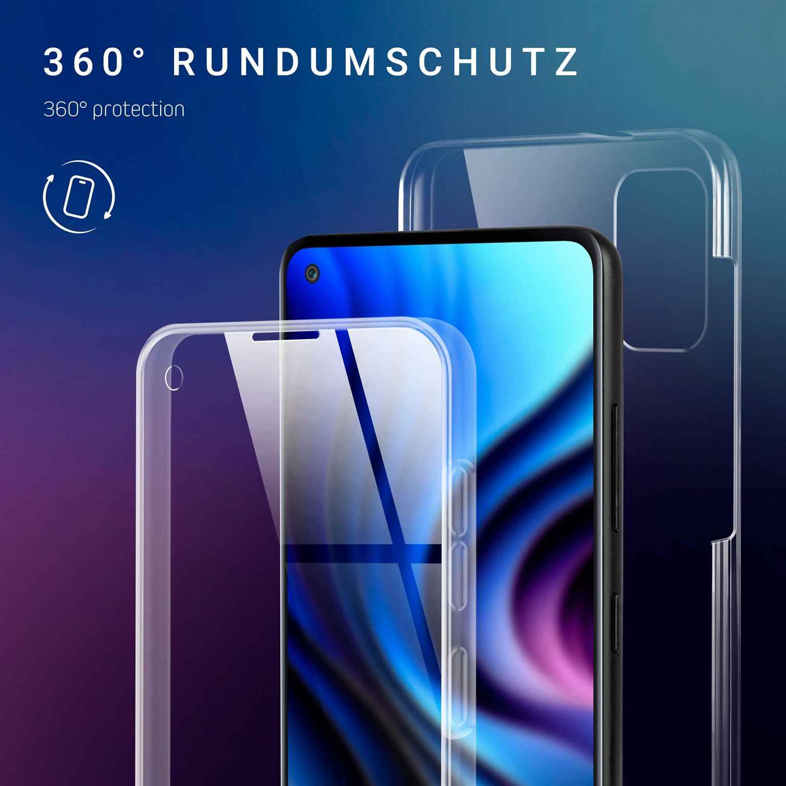 ONEFLOW Handyhülle für Samsung Galaxy A21s Hülle Komplett Schutz Touch Case 6,5 Zoll, 360 Grad Schutzhülle Transparent Rundumschutz Durchsichtig Beidseitig