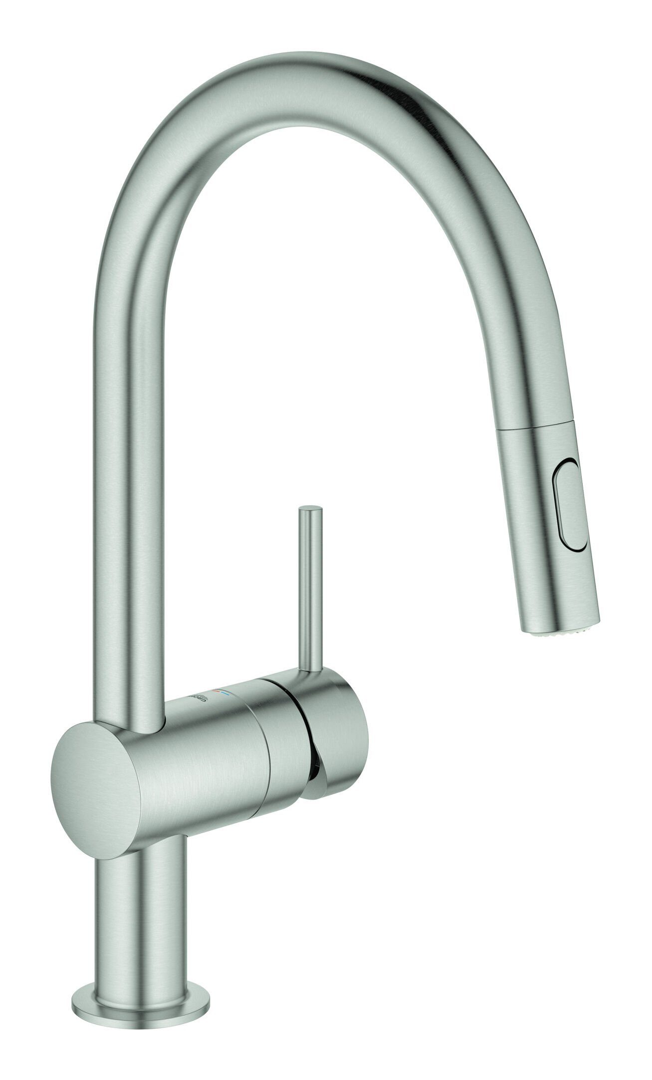 Grohe Küchenarmatur Minta Einhand-Spültischbatterie mit ausziehbarer Brause C-Auslauf