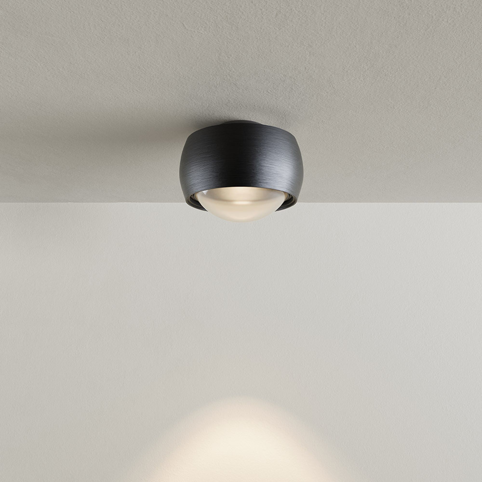 s.luce Deckenleuchte LED Deckenleuchte Beam mit Linse Aufbauspot Ø 8cm Schwarz, Warmweiß