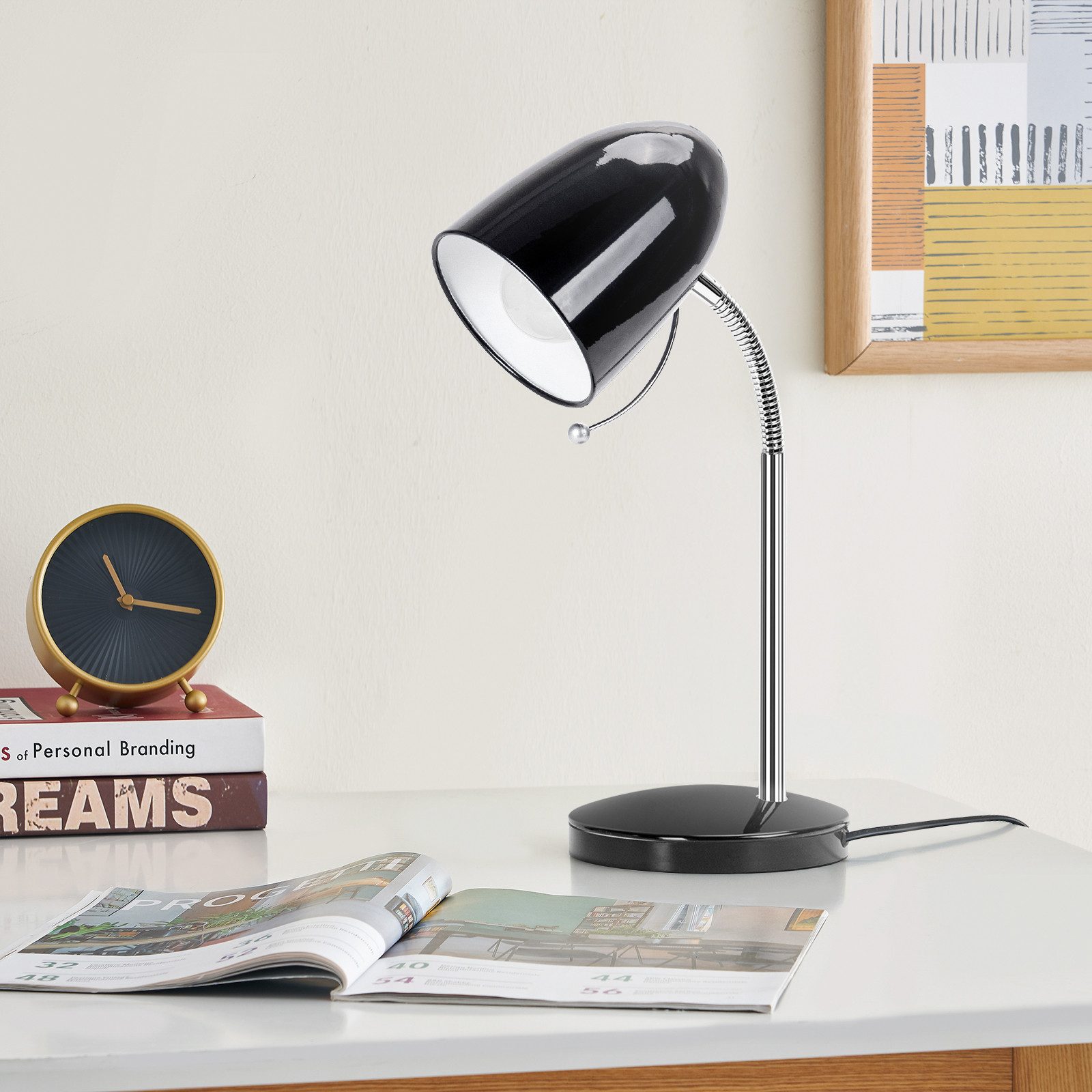 Aigostar Schreibtischlampe Aigostar Retro Kind Tischlampe, E27 (Max 11W), Flexibler Arm