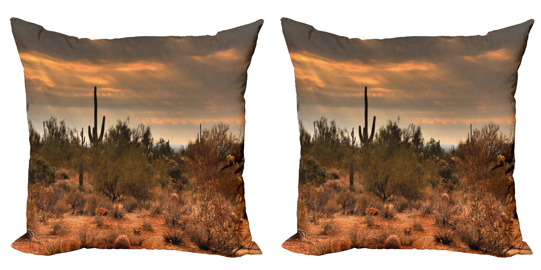Kissenbezüge Modern Accent Doppelseitiger Digitaldruck, Abakuhaus (2 Stück), Landschaft Dramatische Shady Wüste