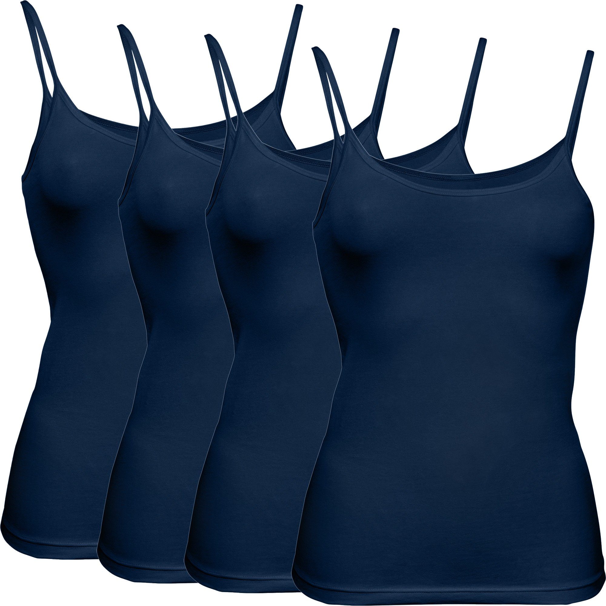 Erwin Müller Unterhemd Damen-Unterhemd 4er-Pack Single-Jersey Uni