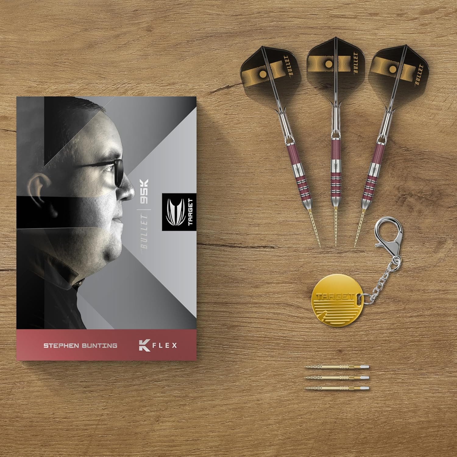 TARGET DARTS Dartpfeil Target Darts Stephen Bunting 95K Steel Tip Dart Set, 18G 95% Wolfram