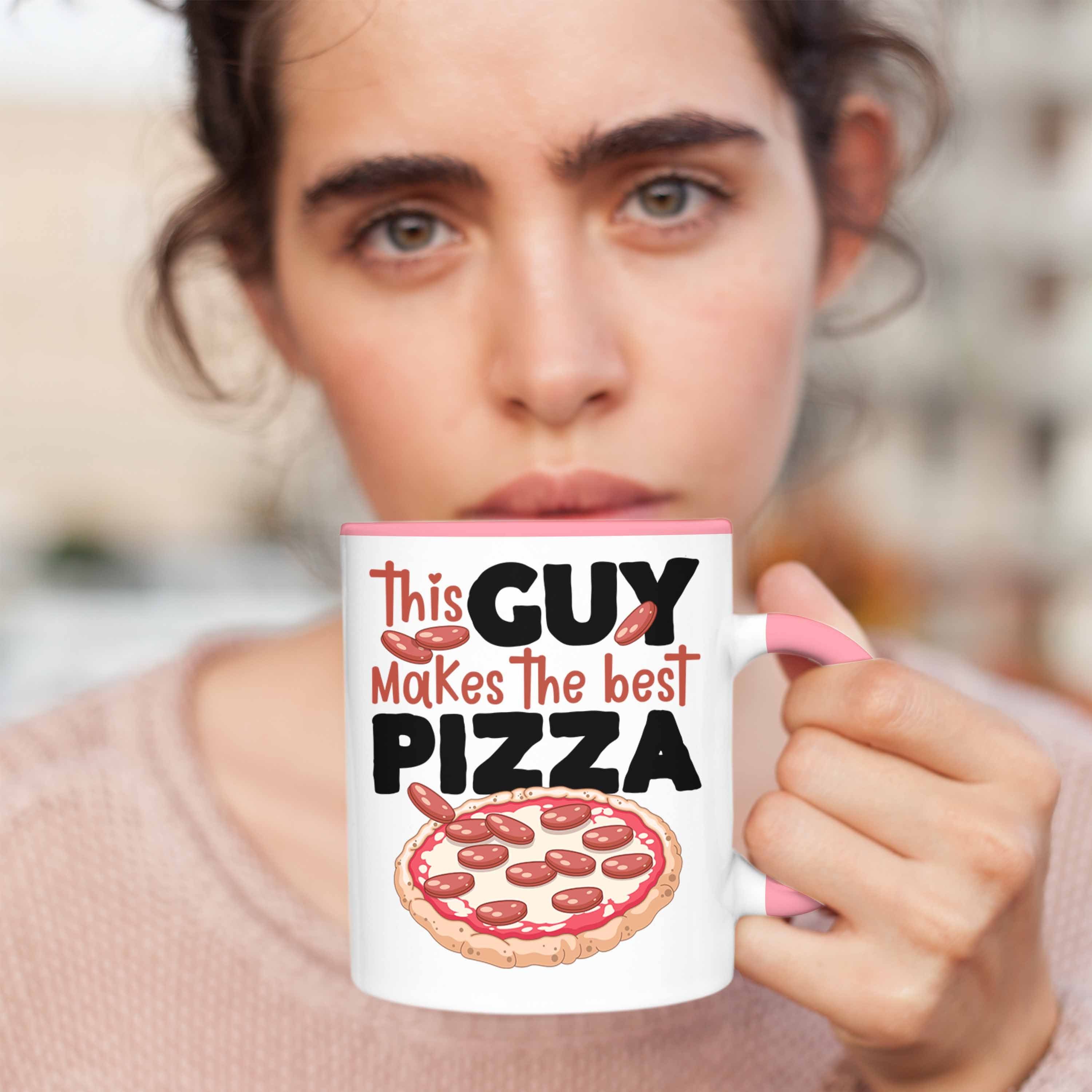 Trendation Tasse Pizzabäcker Tasse Rosa Geschenk Beste Pizza Spruch Lustiger Geschenkidee
