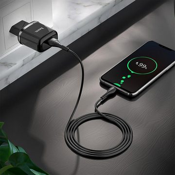 HOCO 18W USB Typ A Smartphone-Ladegerät (3000 mA, EU Netz Lade Stecker Schnell Ladegerät Quick Charger Fast Charge)