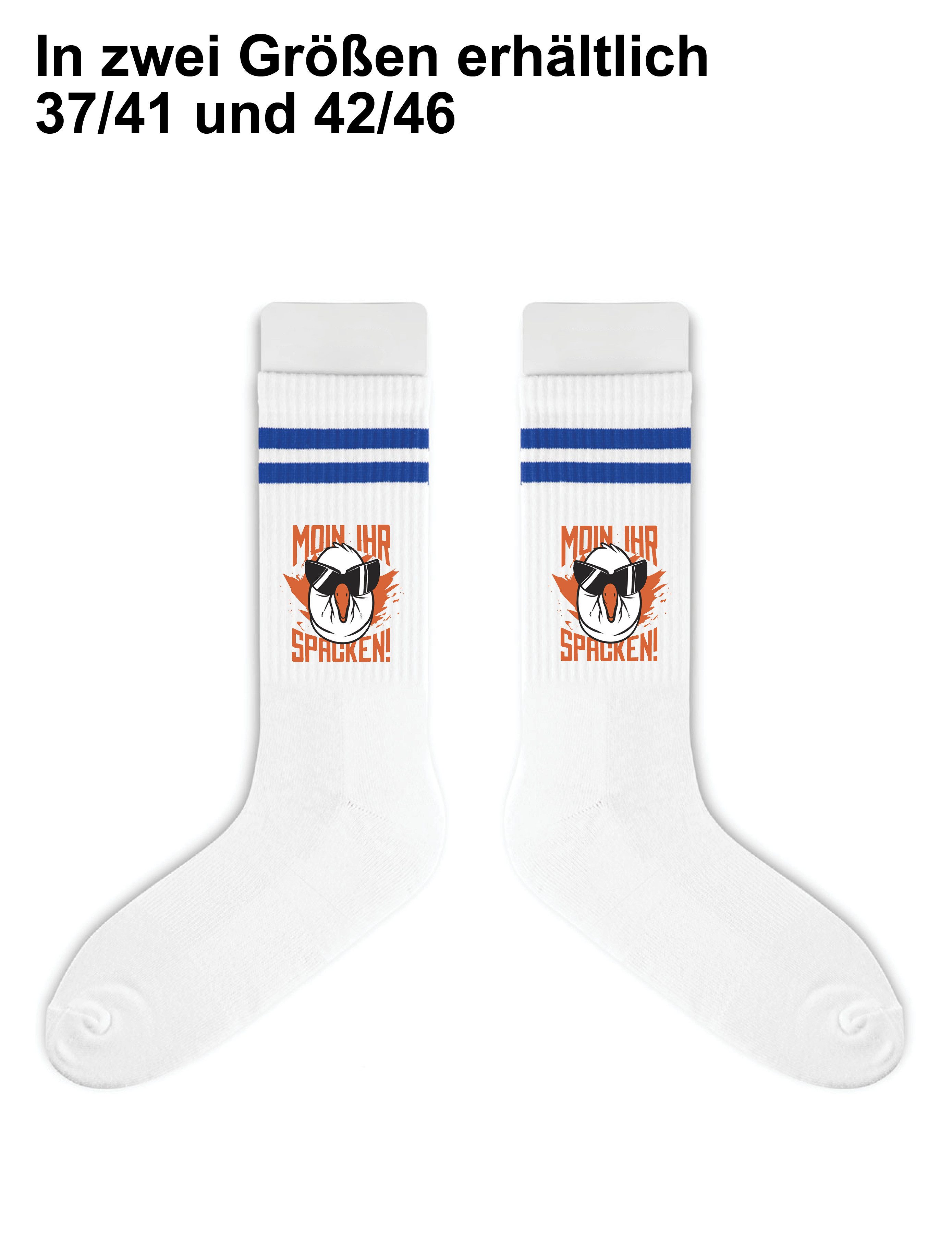 Youth Designz Tennissocken Unisex Socken "Moin Ihr Spacken" Aufdruck lustig Geschenk Statement mit verstärkter Verse und Zehenbereich