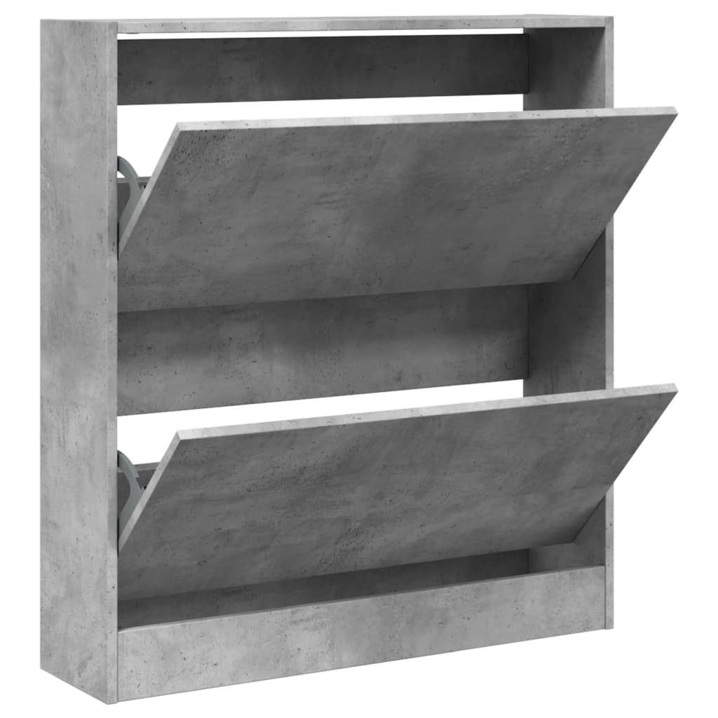 vidaXL Schuhschrank 80 x 21 x 875 cm Schuhschrank Betongrau 80x21x87,5 cm Spanplatte