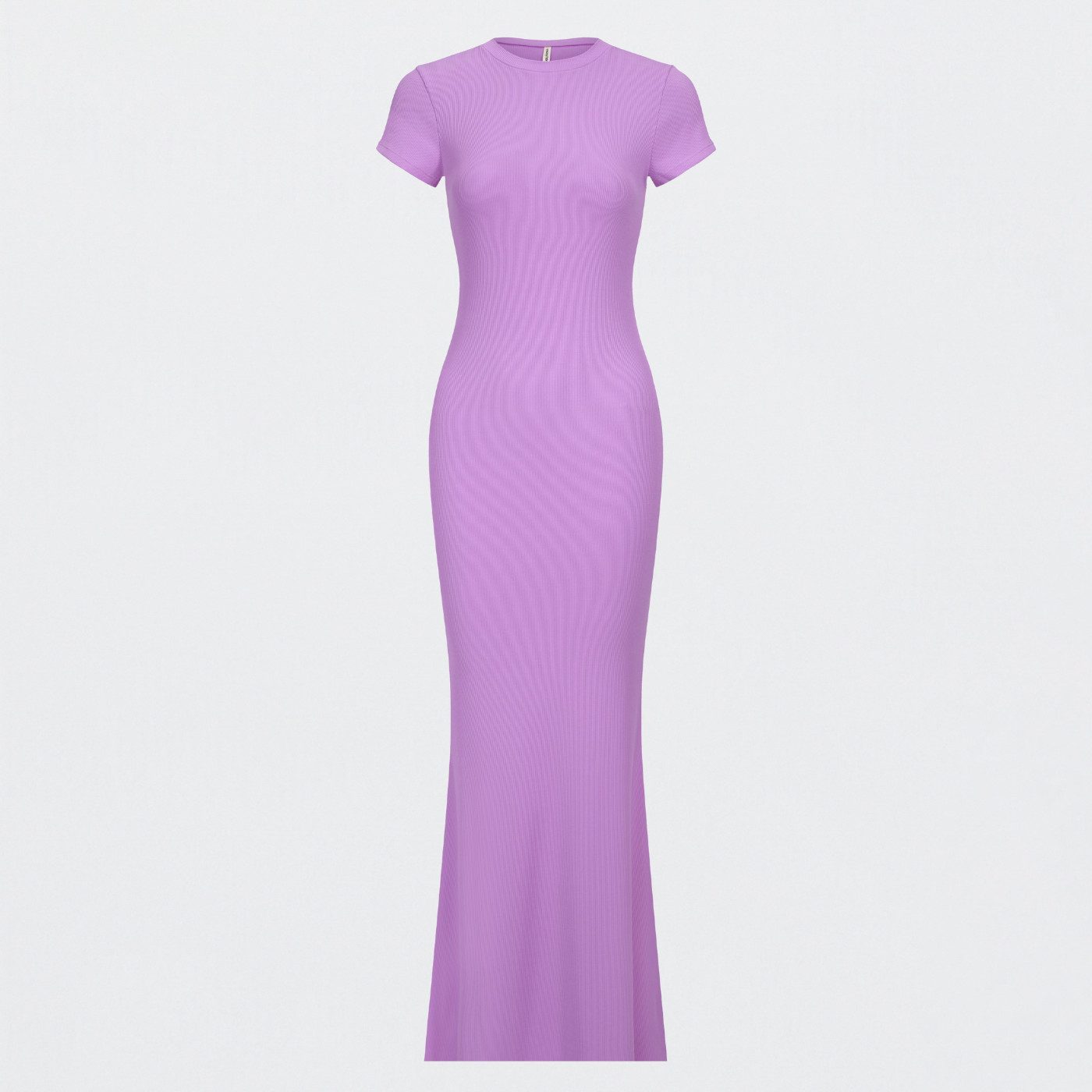 Jerseykleid Ribbed T-Shirt Maxikleid-Violett-S