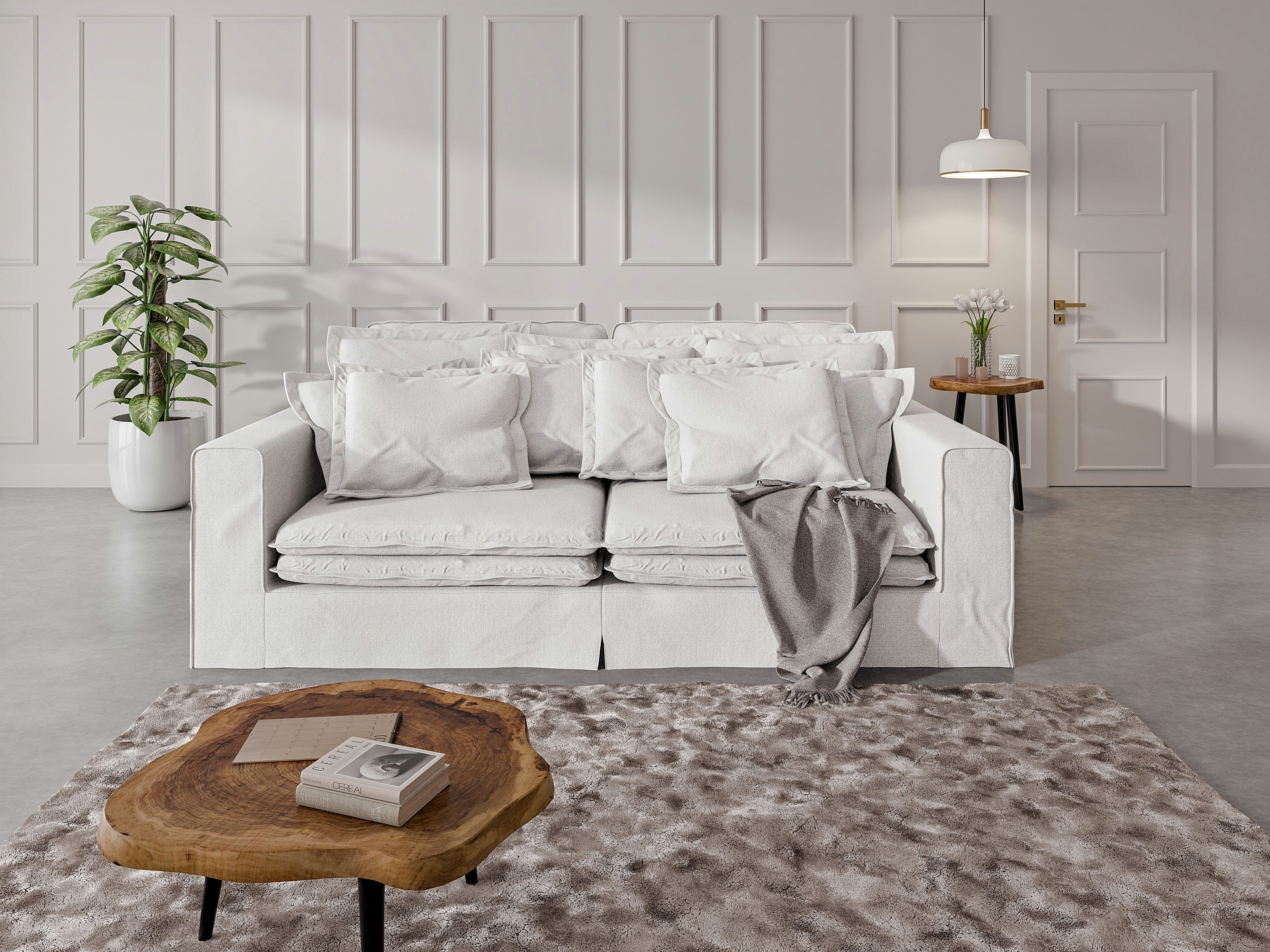 Home affaire 4-Sitzer ALISSAS mit vielen Kissen, Biesen an den Kissen, Hussenoptik, mit kleinen Taschen an der Seite zum Verstauen