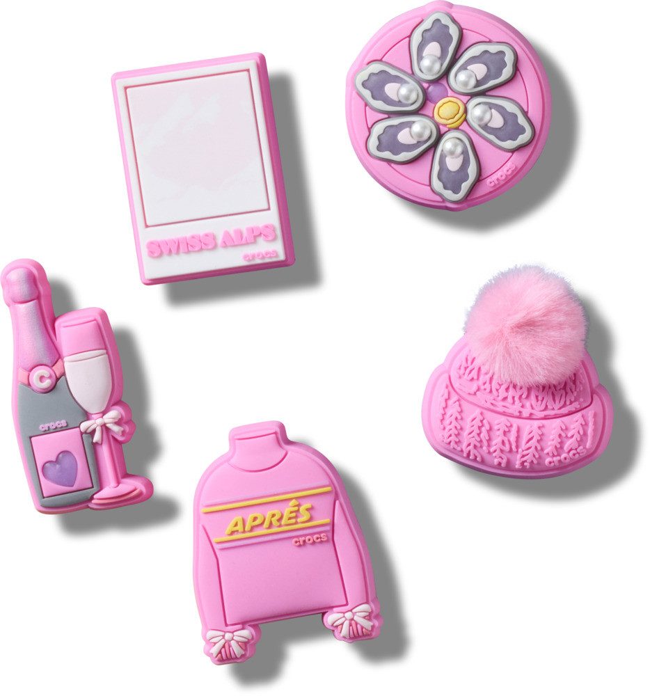 Crocs Schuhanstecker Jibbitz™ Apres Girl (Set, 5-tlg., Kein Spielzeug. Nicht für Kinder unter 3 Jahren geeignet), Charm, Anstecker, Set im Apre Ski Look