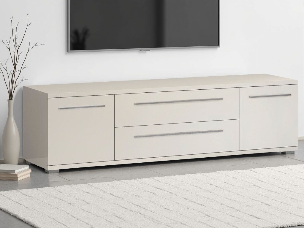 OTTO home Lowboard Piano TV-Kommode in Breite 165 oder 180 cm mit Soft-Close-Funktion, Hochglanz UV-lackiert, Br 180 cm mit versch. Tür- und Schubkastenmaße