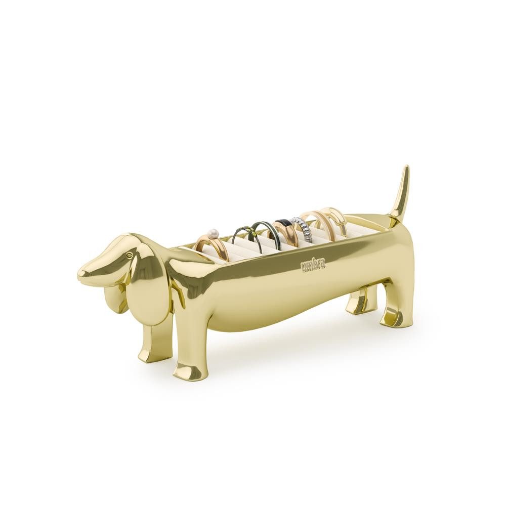 Umbra Schmuckständer Dachsie, Ringhalter, Messing, Zink, Schmuckhalter im Dackel-Design