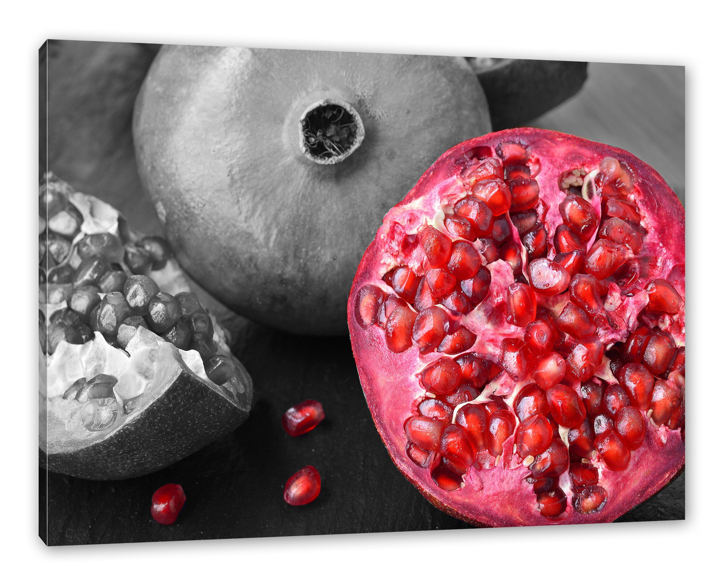 Pixxprint Leinwandbild exotischer Granatapfel, exotischer Granatapfel (1 St), Leinwandbild fertig bespannt, inkl. Zackenaufhänger