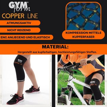 Gymform® Kniebandage Copper Line - Knee Sleeve (1-tlg., in 4 Größen - S, M, L, XL), Kniestütze - Kompressions Bandage aus Kupferfasern, atmungsaktiv