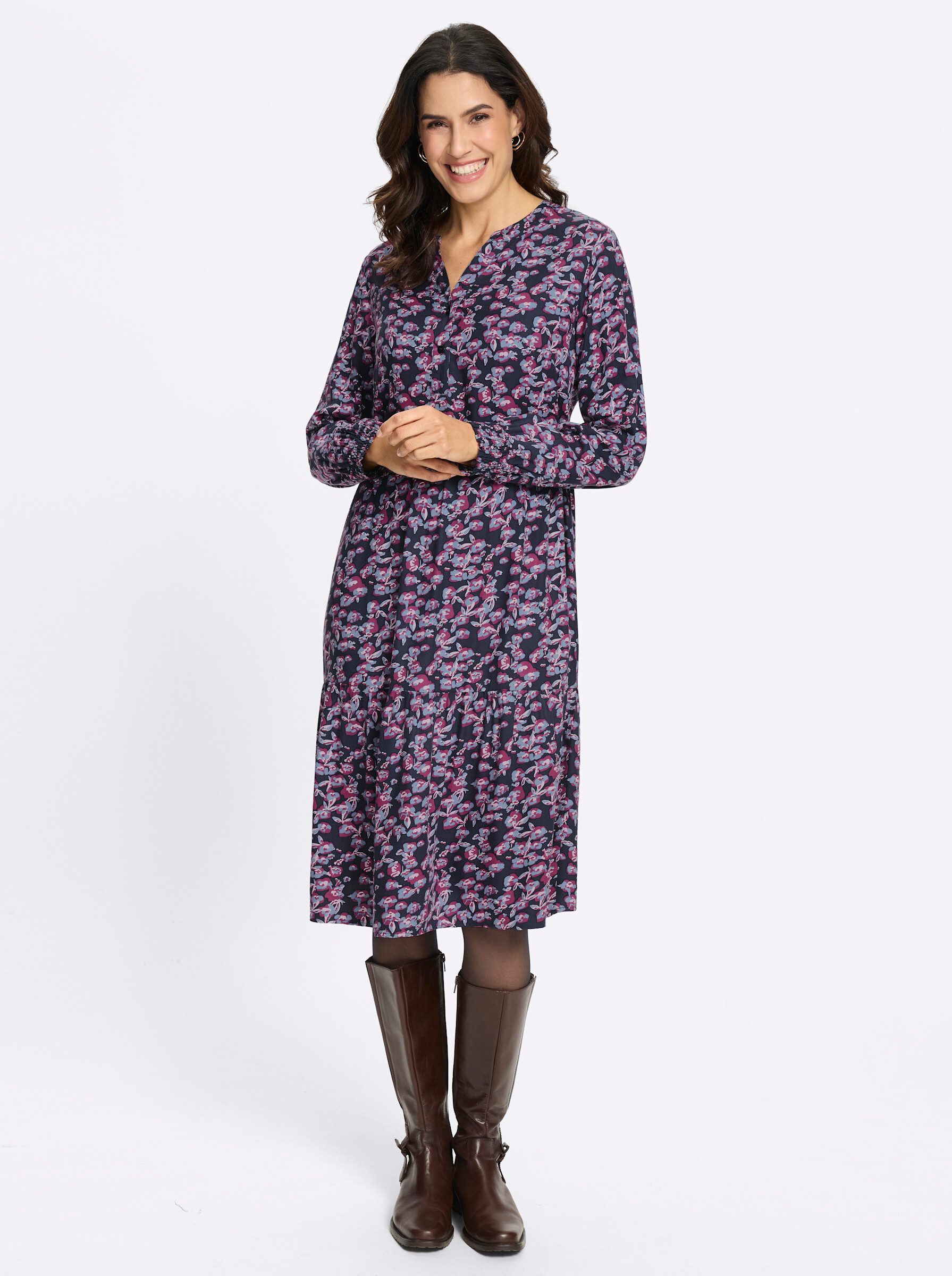 Witt Etuikleid Druck-Kleid Langarm