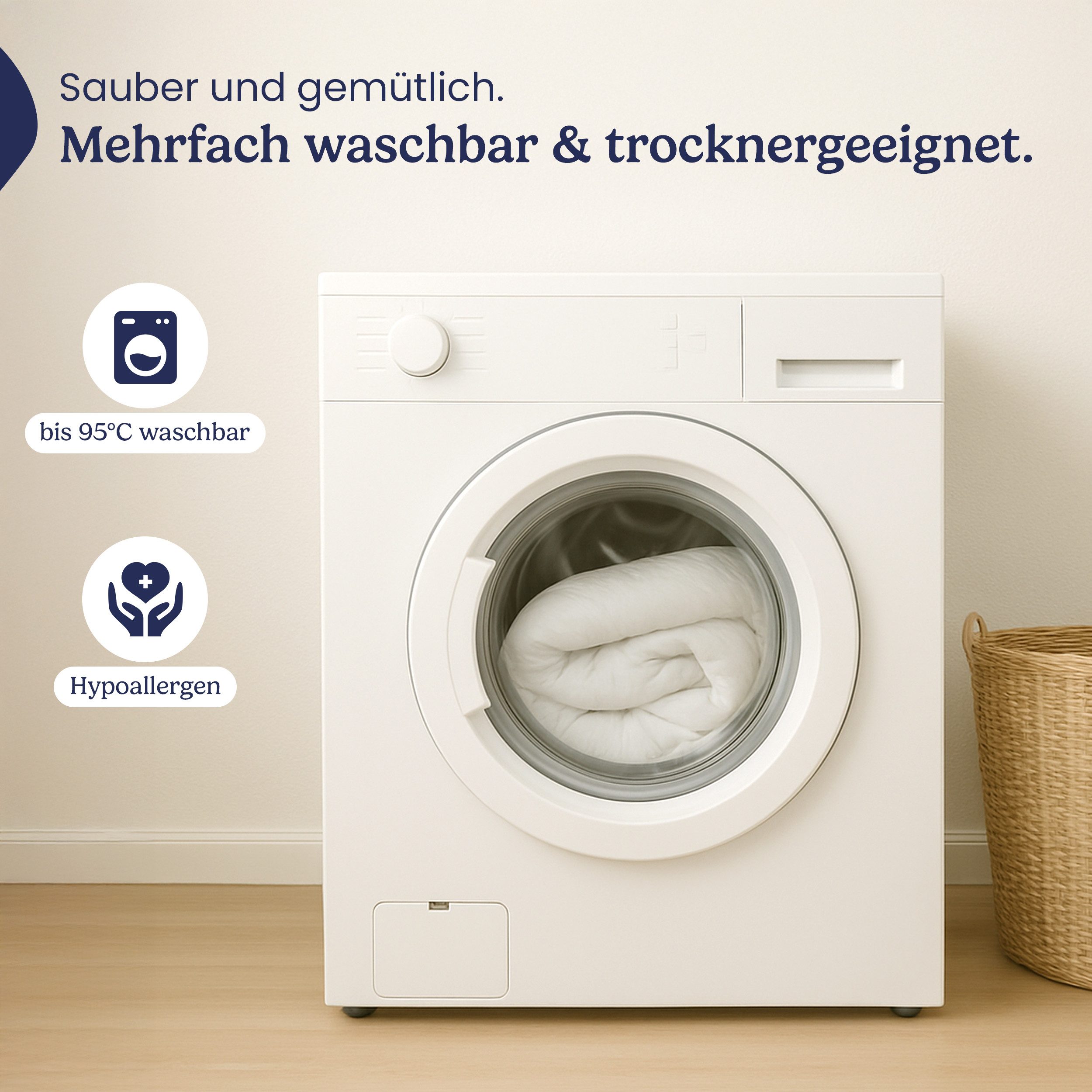 Gentle North Microfaserbettdecke Schlafdecke - Ganzjahresdecke o. Sommerdecke für Allergiker geeignet, Füllung: Kunstfasern, für Allergiker geeignet - Besonders Flauschig & waschbar bei 95°