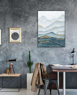 KUNSTLOFT Gemälde Verzauberte Berge 75x100 cm, Leinwandbild 100% HANDGEMALT Wandbild Wohnzimmer