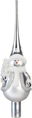 MAGIC by Inge Christbaumspitze Frosty Silver, Weihnachtsdeko, Christbaumschmuck (1-tlg), Schneemann mit Baum