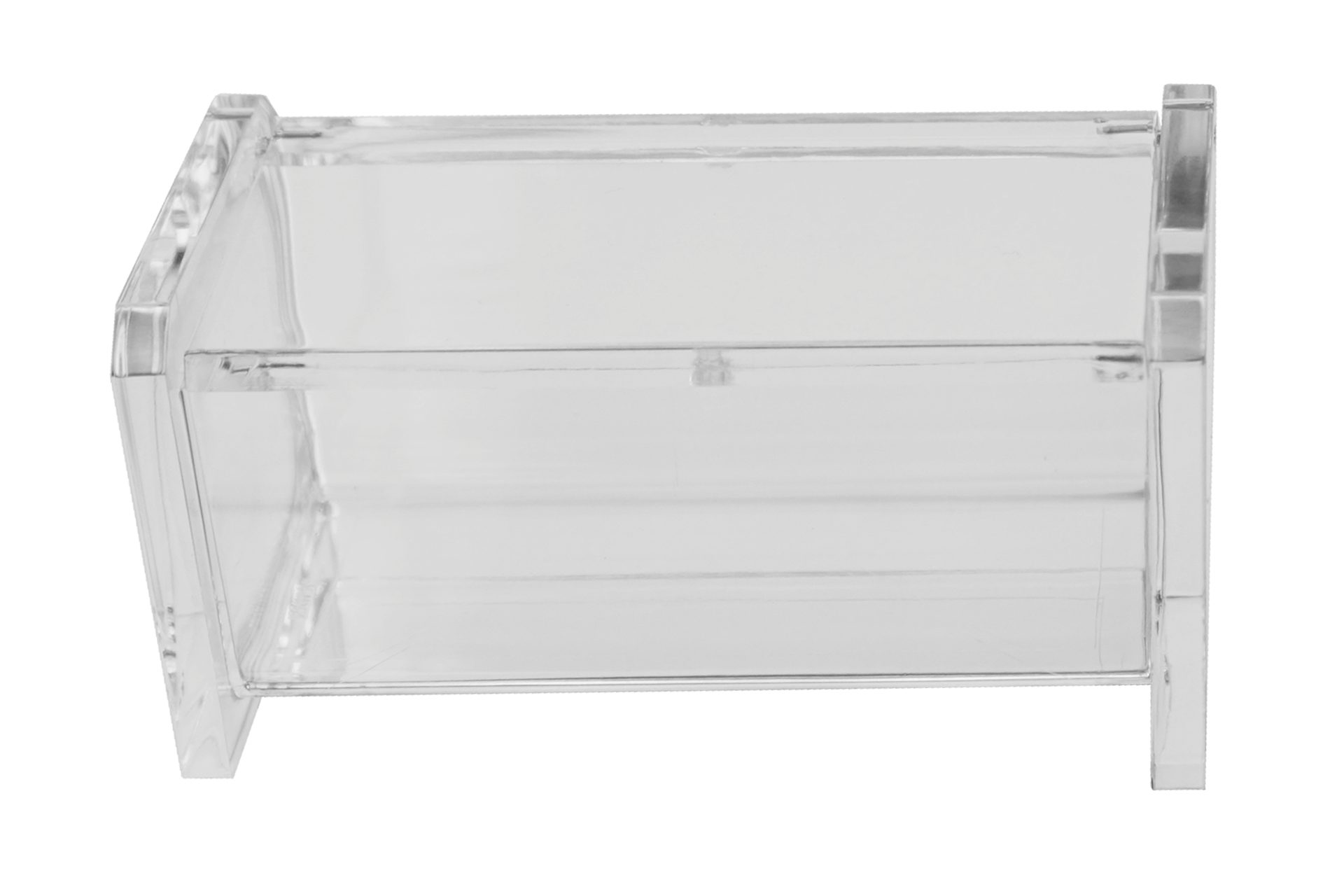 Fantasia Beauty Wattestäbchenspender Wattestäbchen-Box mit Deckel, Acryl, leer, Maße: 10 x 5,1 x 5,1 cm, (1-tlg), leicht nachfüllbar