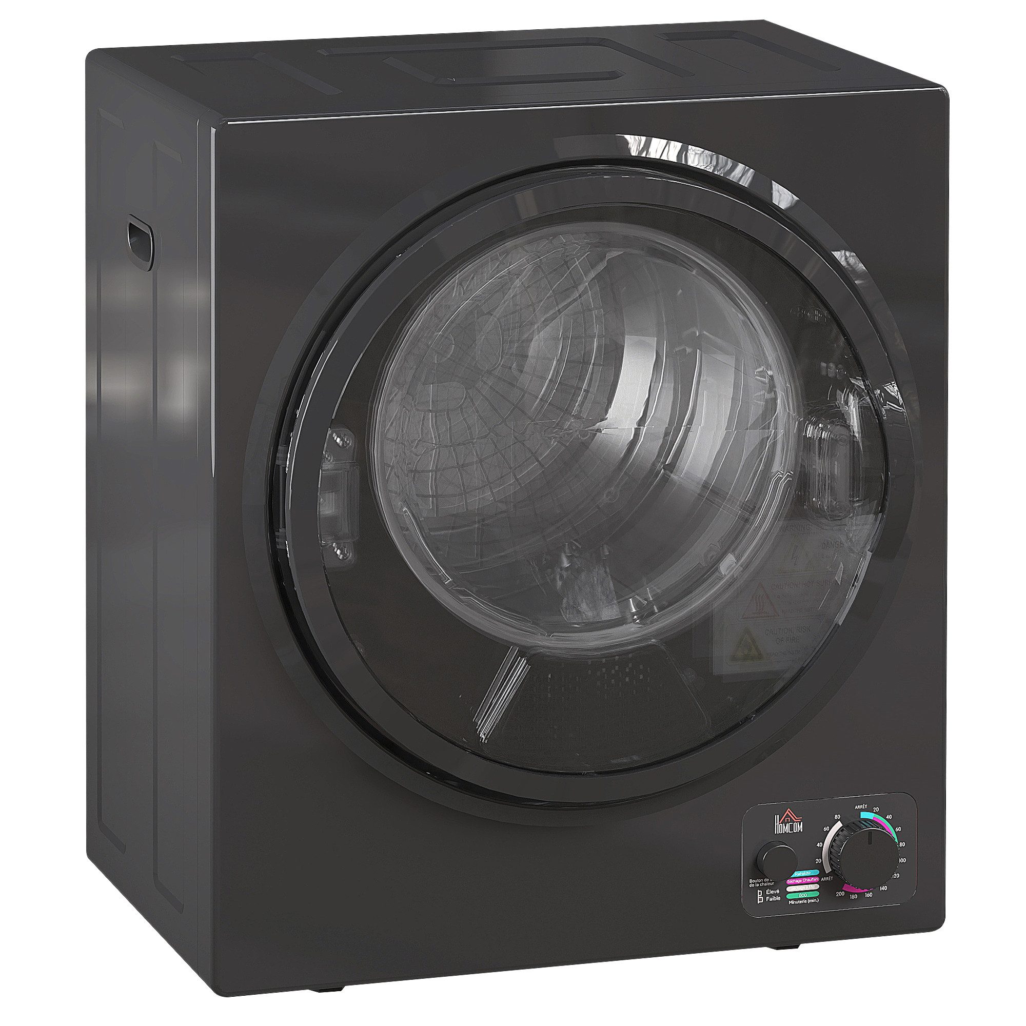 Fyrove Elektrischer Wäschetrockner Tragbarer Wäschetrockner 850W, 33L, 4 Programme, 4 kg feuchte Wäsche, kompakt, für kleine Räume