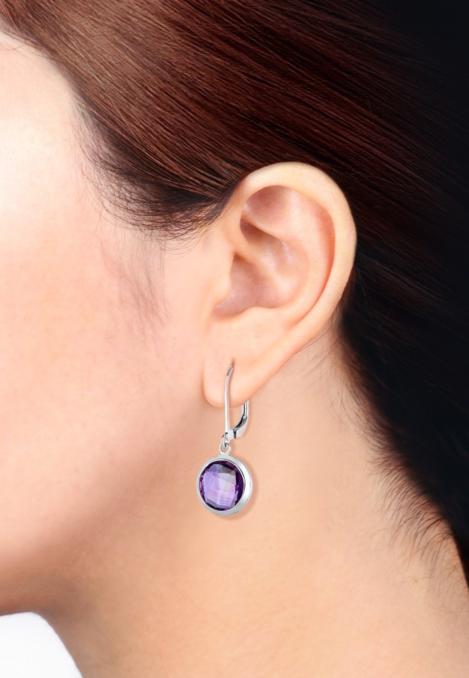 Elli Paar Ohrhänger Ohrhänger Amethyst Hell Lila 925 Sterling Silber
